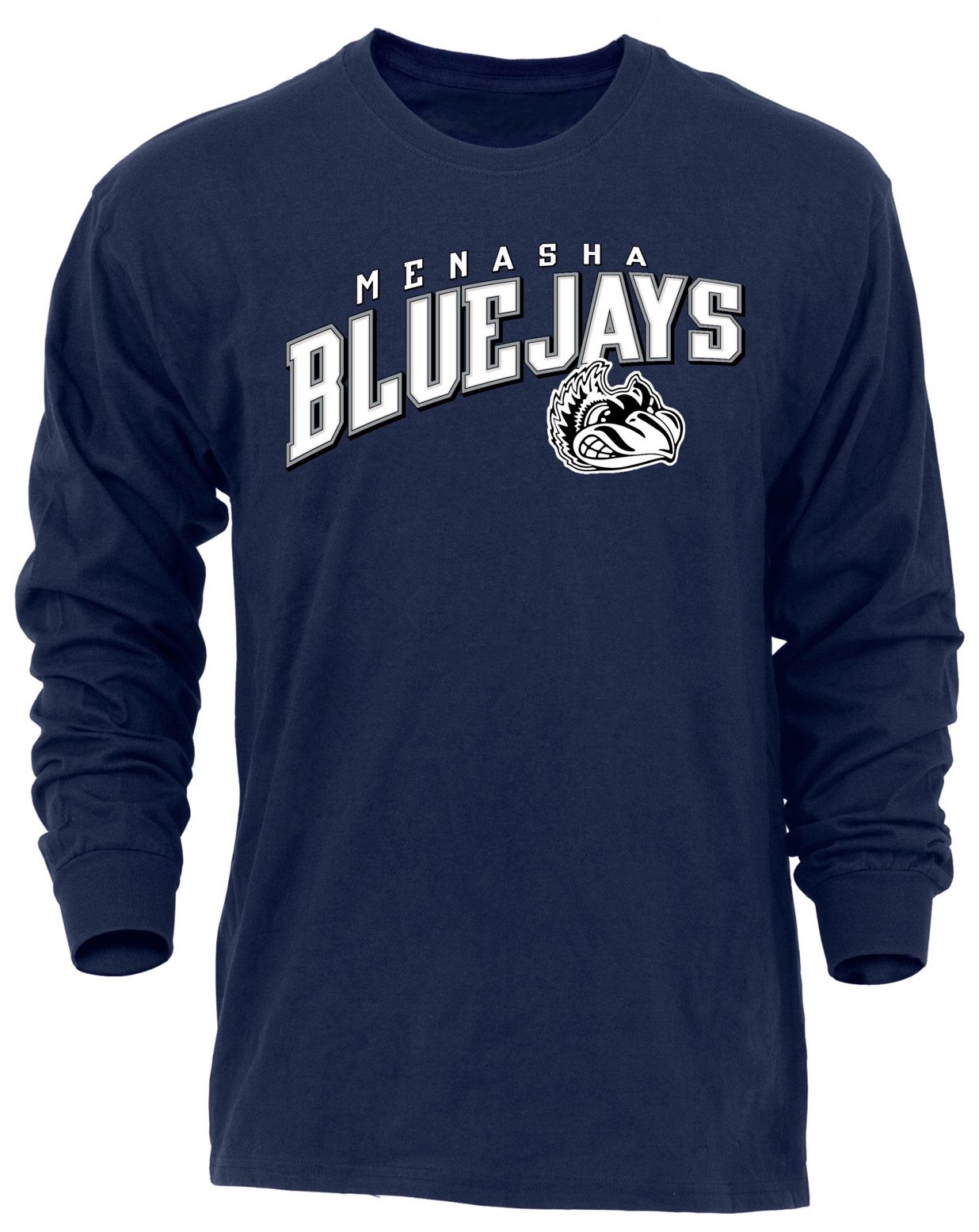 Ohiopyle Prints Adult Menasha High School Navy Flyball Long Sleeve Shirt