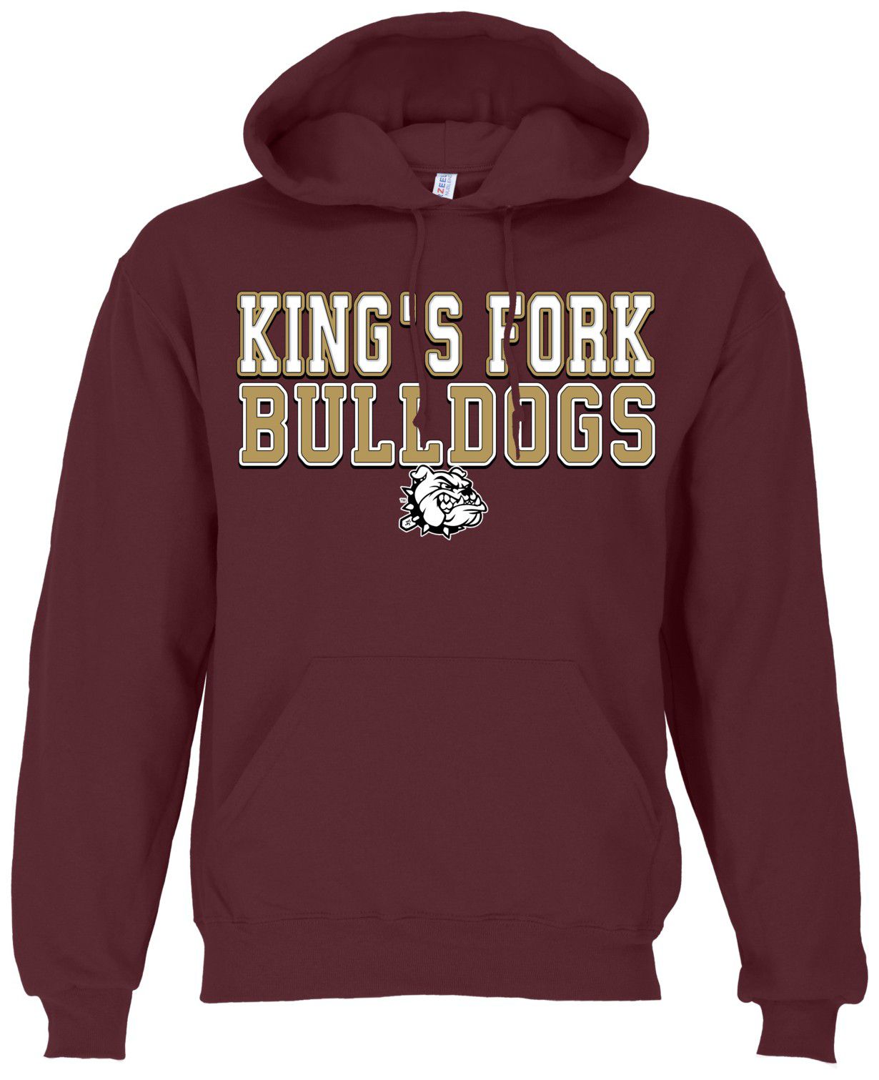 Ohiopyle Prints Adult King's Fork High School Maroon Field Hooded Sweatshirt