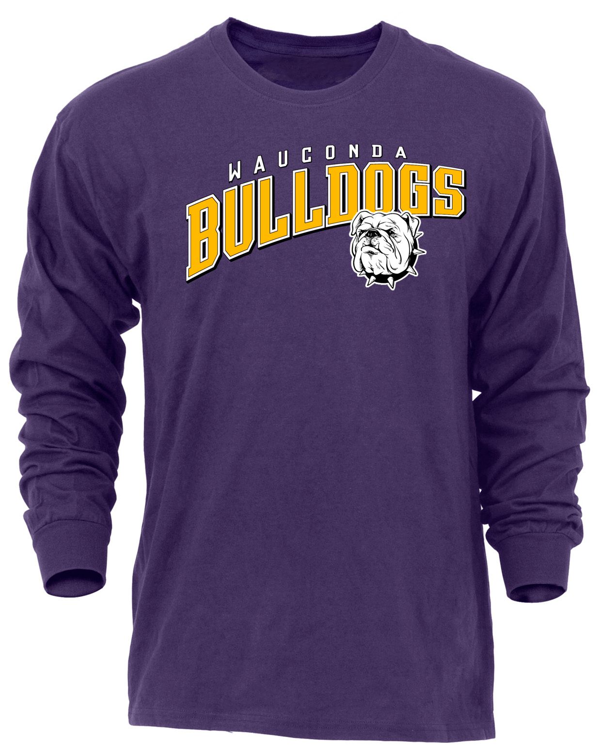 Ohiopyle Prints Adult Wauconda High School Purple Flyball Long Sleeve Shirt