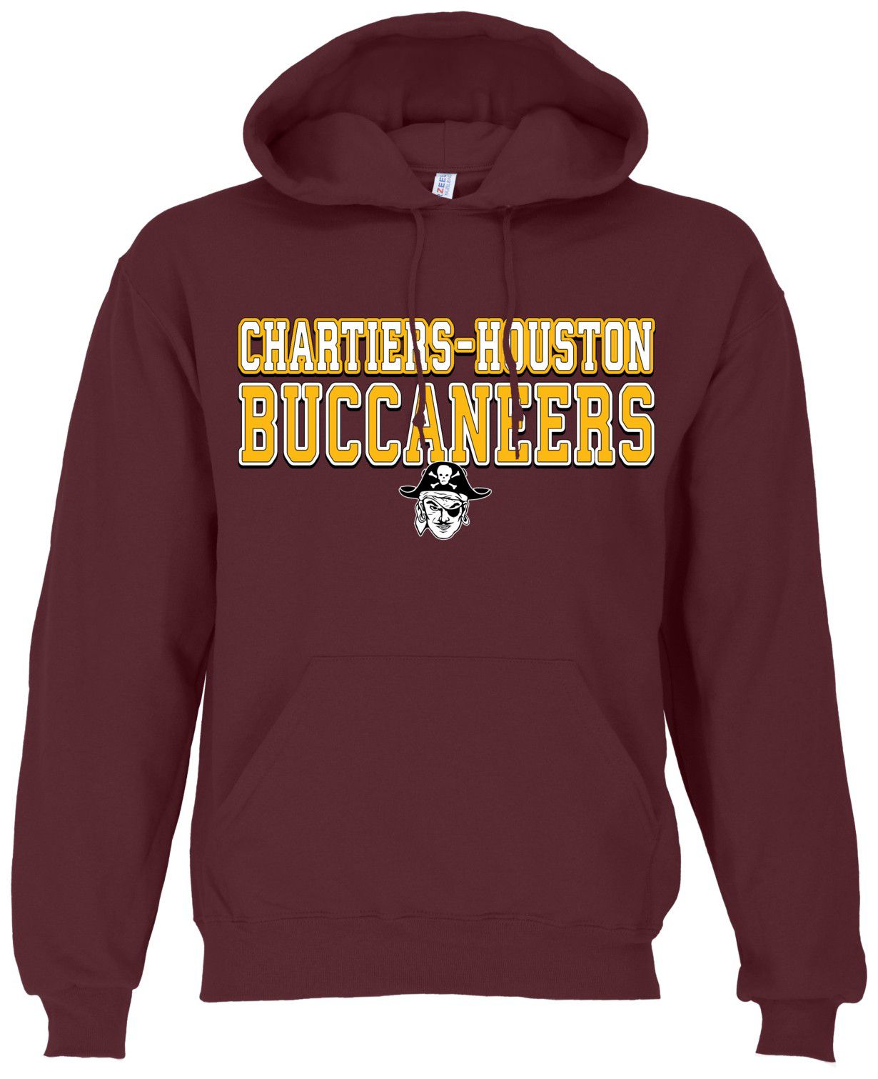Ohiopyle Prints Adult Chartiers-Houston High School Maroon Field Hooded Sweatshirt