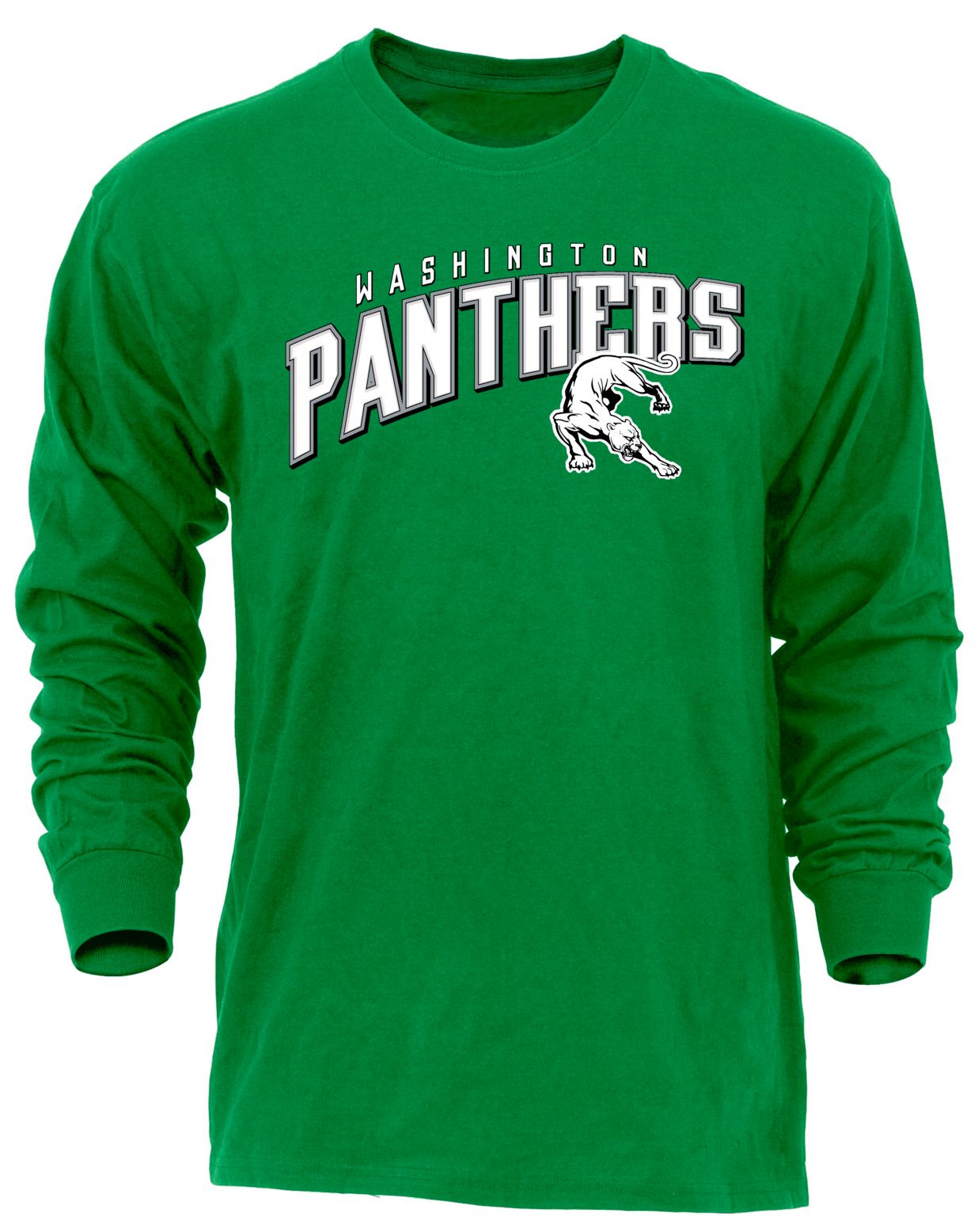 Ohiopyle Prints Adult Washington High School Kelly Green Flyball Long Sleeve Shirt