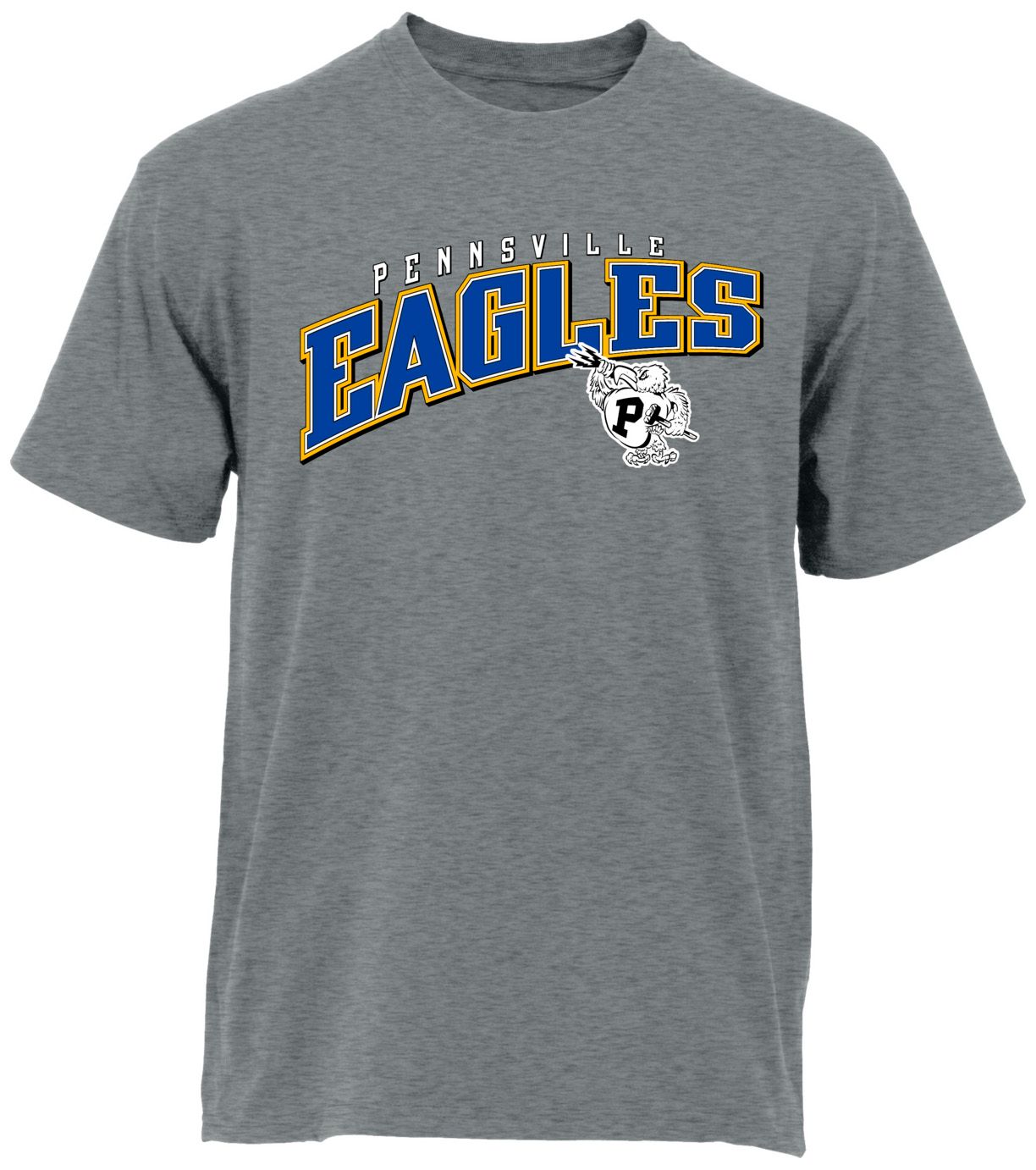 Ohiopyle Prints Adult Pennsville High School Grey Flyball Ultimate T-Shirt, Men's