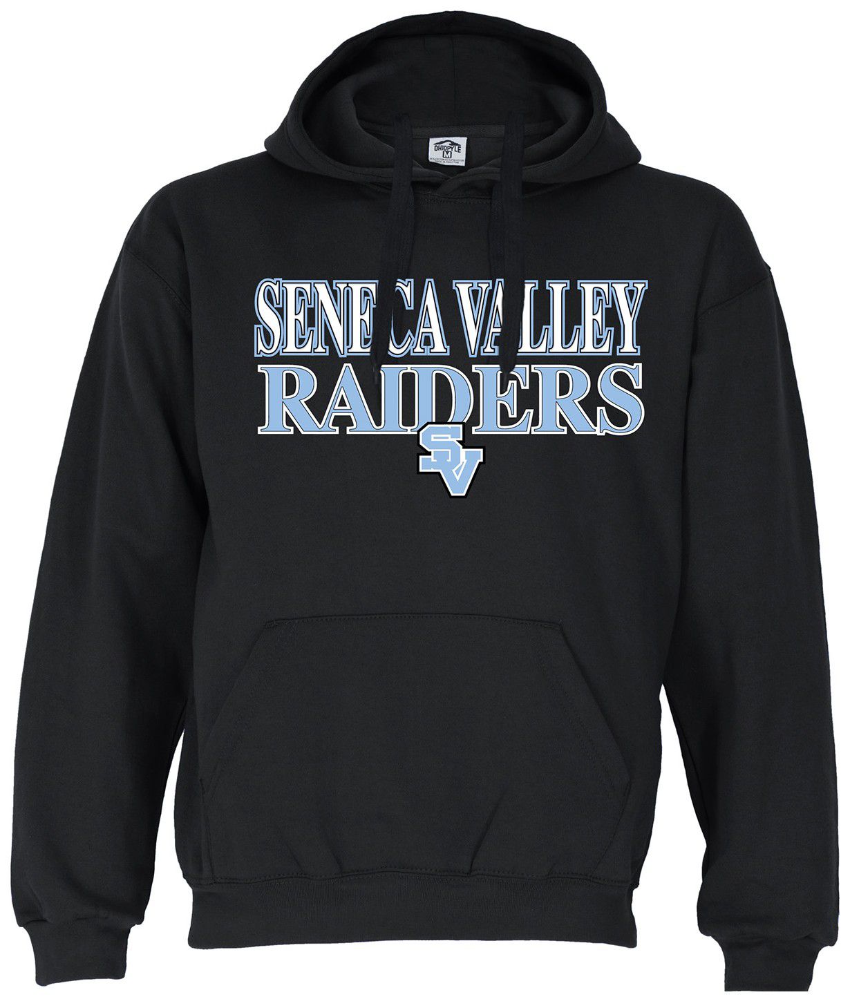 Ohiopyle Prints Adult Seneca Valley Senior High School Black Field Hooded Sweatshirt