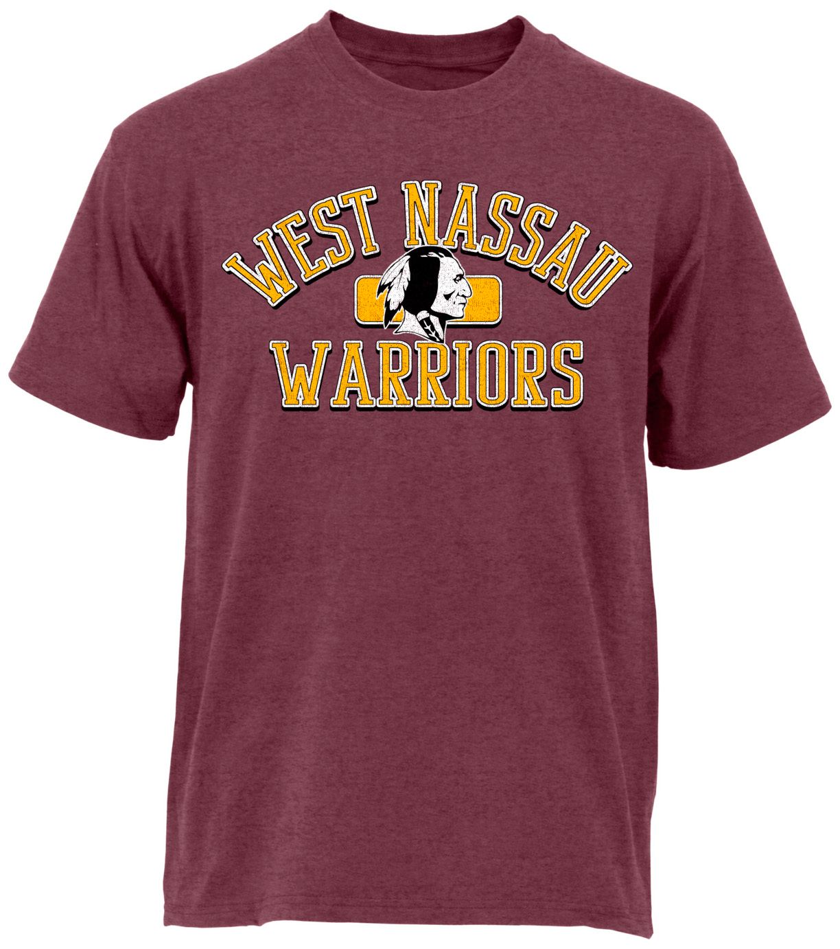 Ohiopyle Prints Adult West Nassau High School Heather Maroon Plate T-Shirt