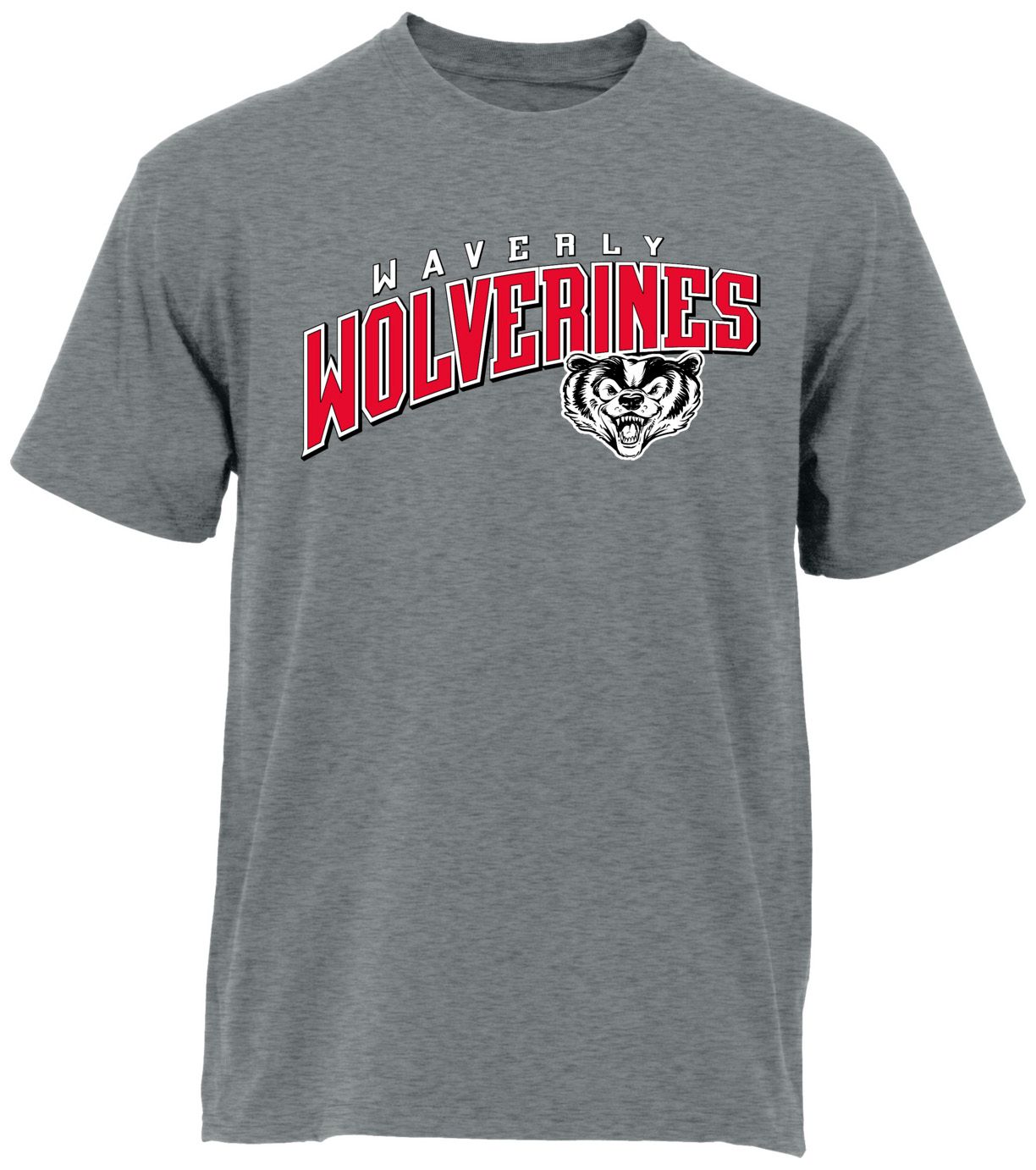 Ohiopyle Prints Adult Waverly High School Grey Flyball Ultimate T-Shirt