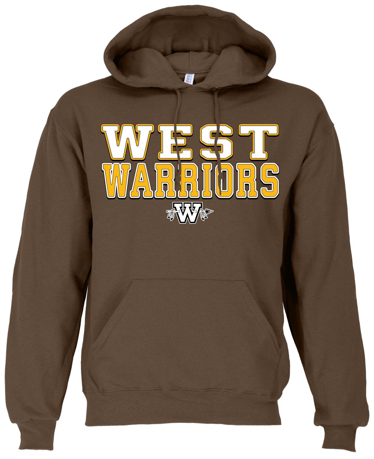 Ohiopyle Prints Adult West High School Brown Field Hooded Sweatshirt