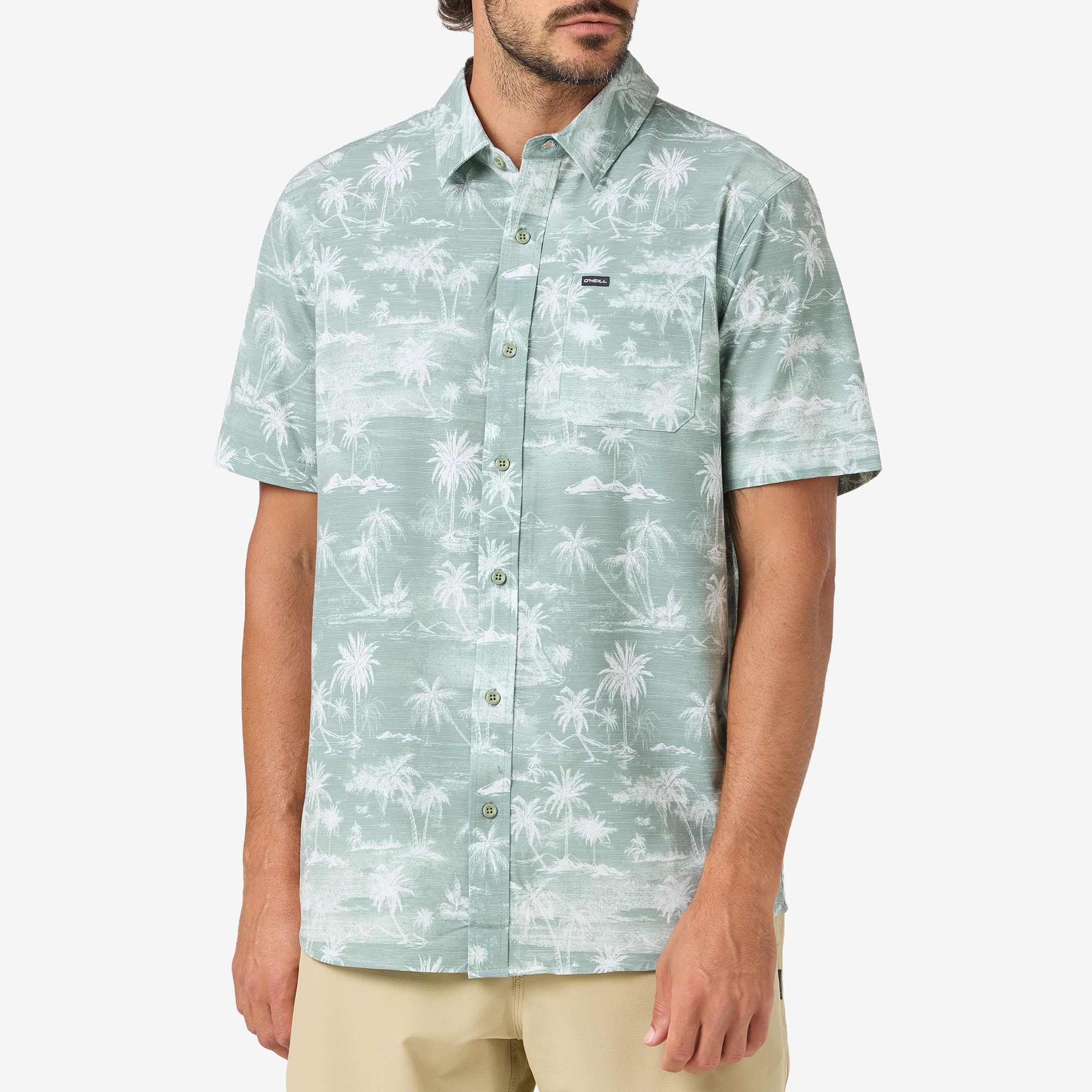O'Neill Men's UPF Slub Relaxed Short Sleeve Woven Shirt