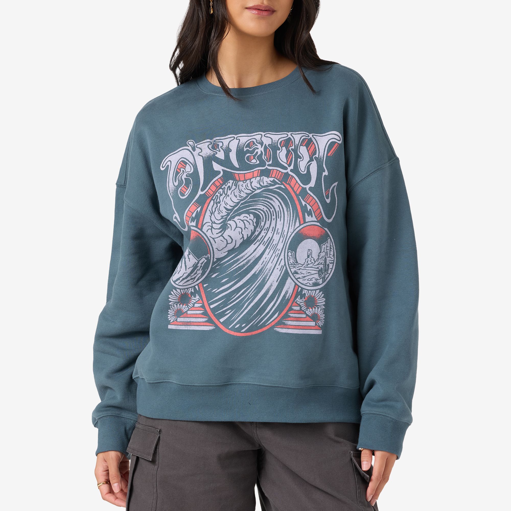 O'Neill Women's Psych'd Oversized Crewneck Fleece