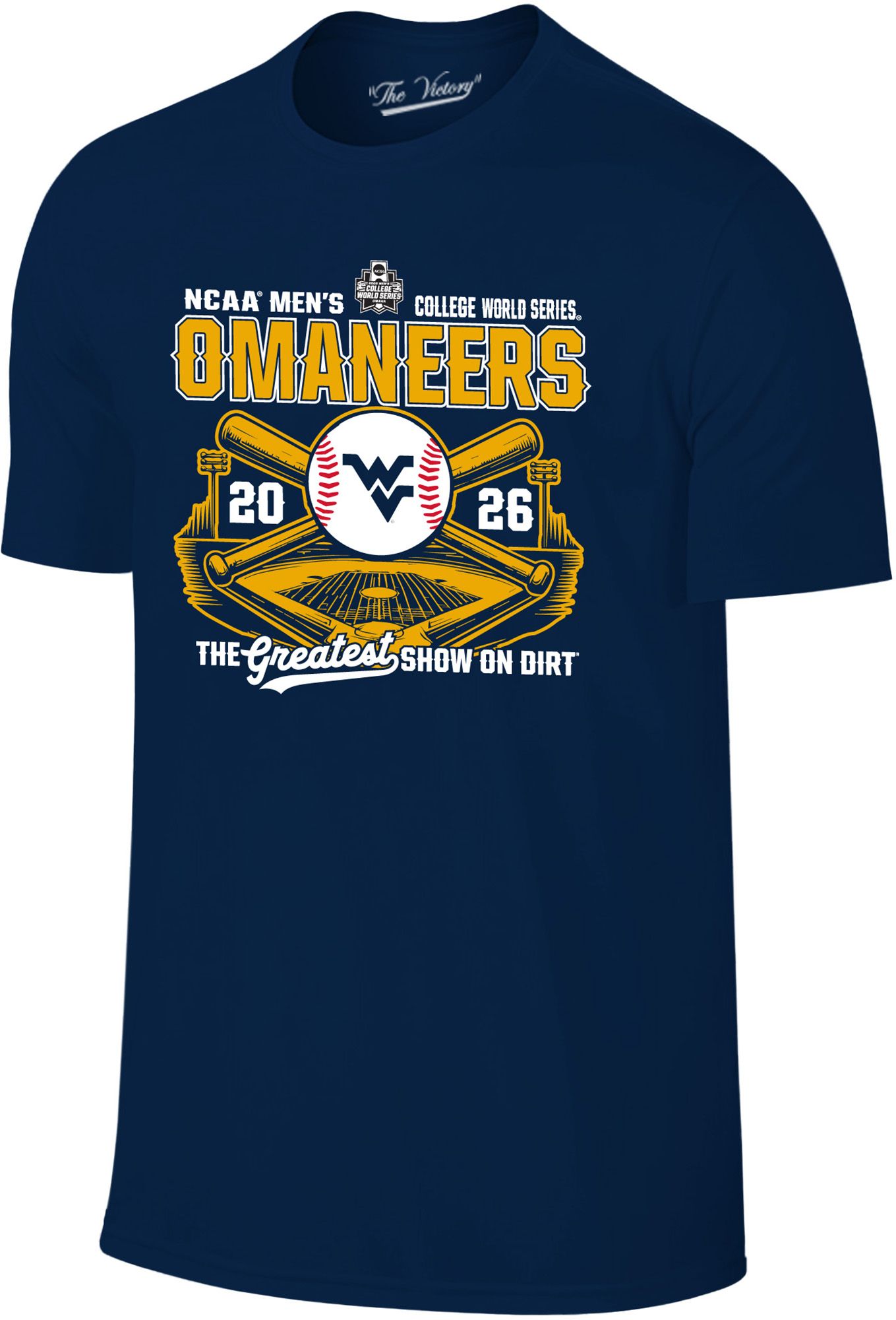 Original Retro Brand Adult 2026 College World Series West Virginia Mountaineers "OMANEERS" T-Shirt