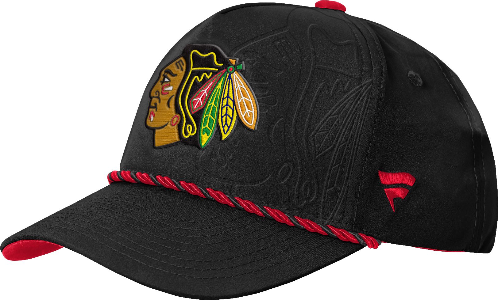 NHL Youth Chicago Blackhawks Black 2026 Draft Podium Adjustable Hat