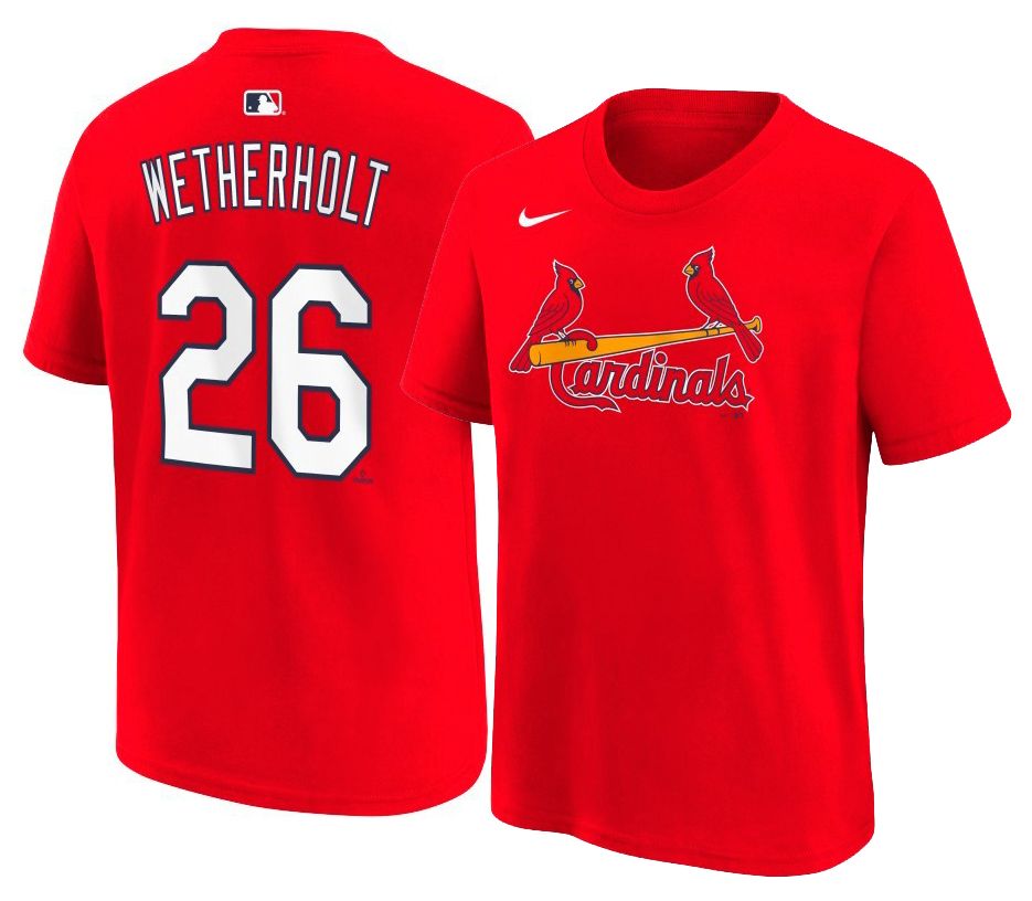 Outerstuff Boys' St. Louis Cardinals Red JJ Wetherholt #26 T-Shirt