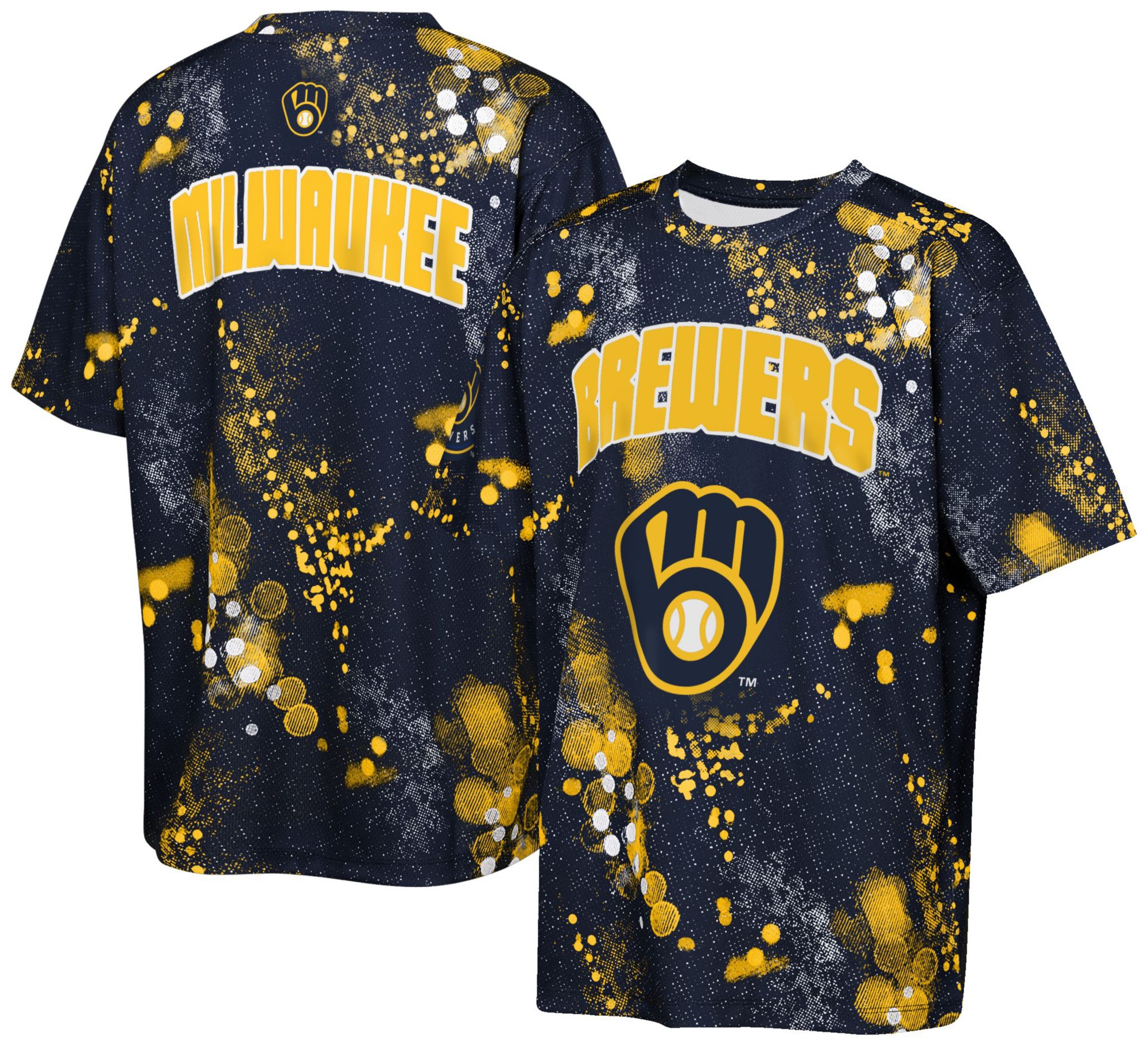 Outerstuff Boys' Milwaukee Brewers Blue Stadium Lights T-Shirt