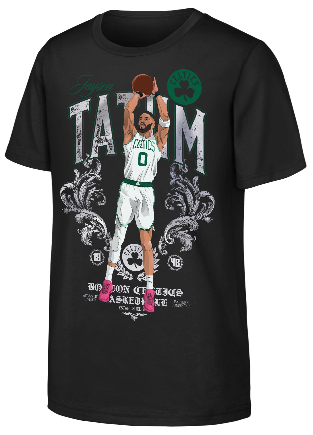 NBA Boys' Boston Celtics Jayson Tatum T-Shirt, XL, Black
