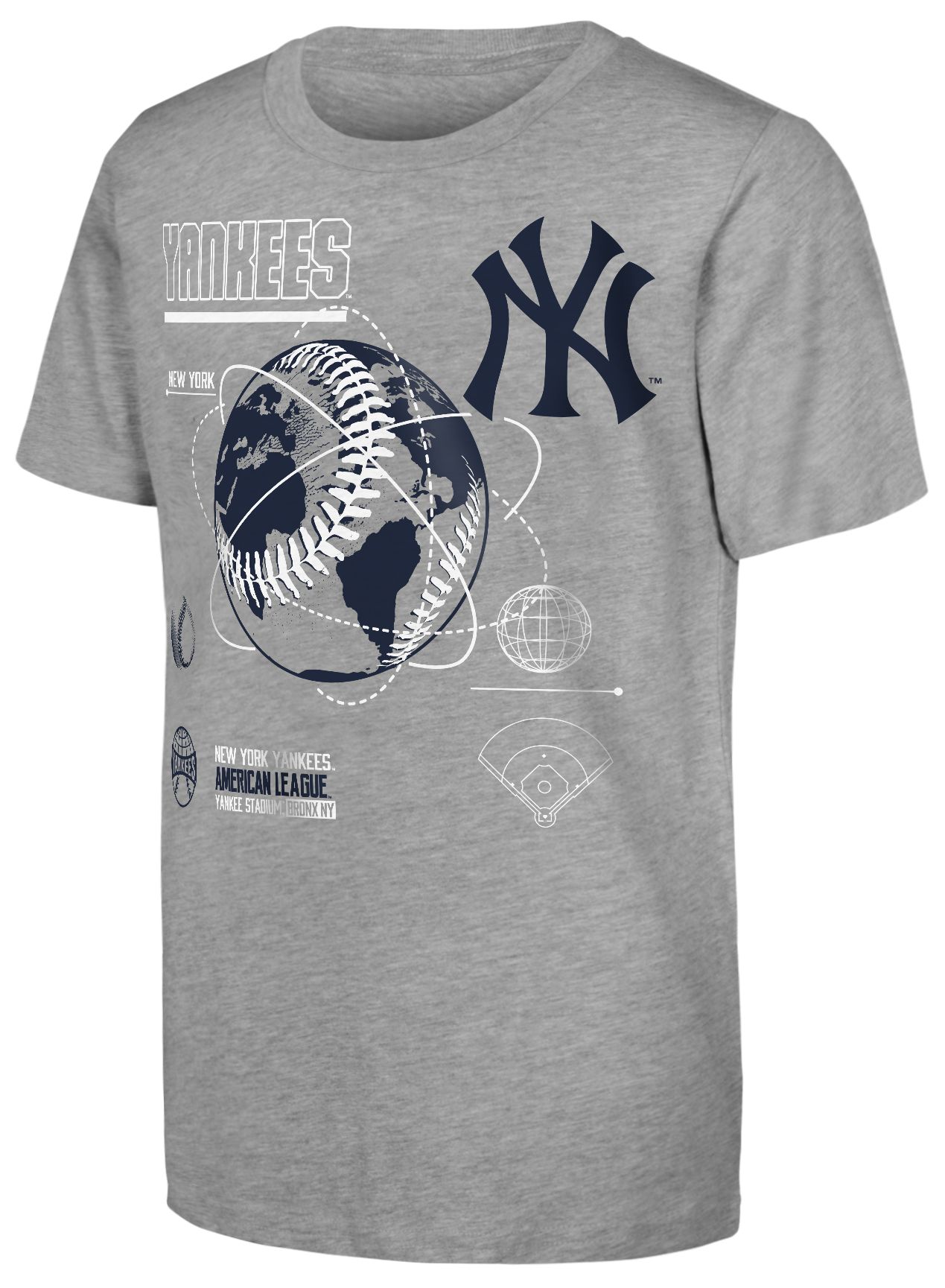 Outerstuff Boys' New York Yankees Grey Orbit T-Shirt