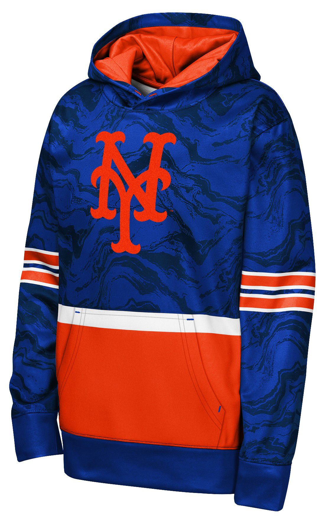 MLB Team Apparel Boys' New York Mets Royal Ball Fleece Hoodie