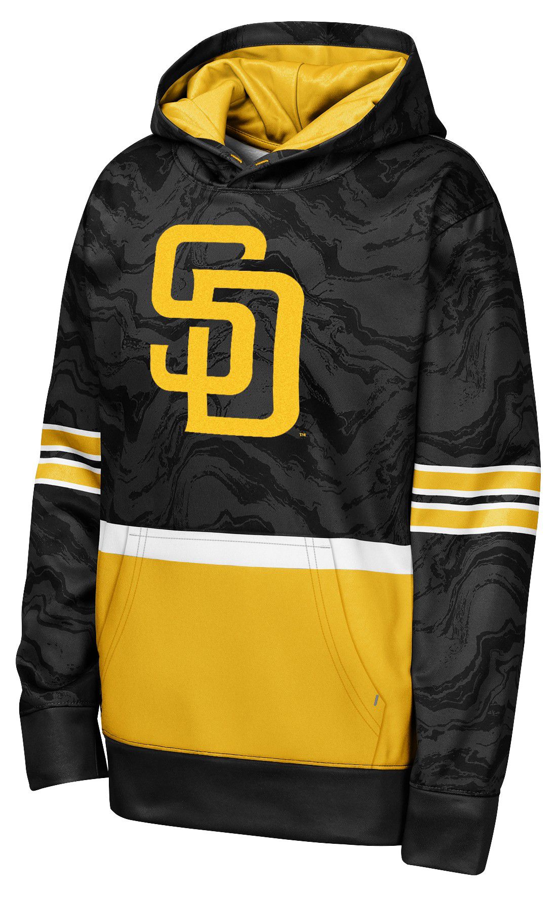 MLB Team Apparel Boys' San Diego Padres Black Ball Fleece Hoodie