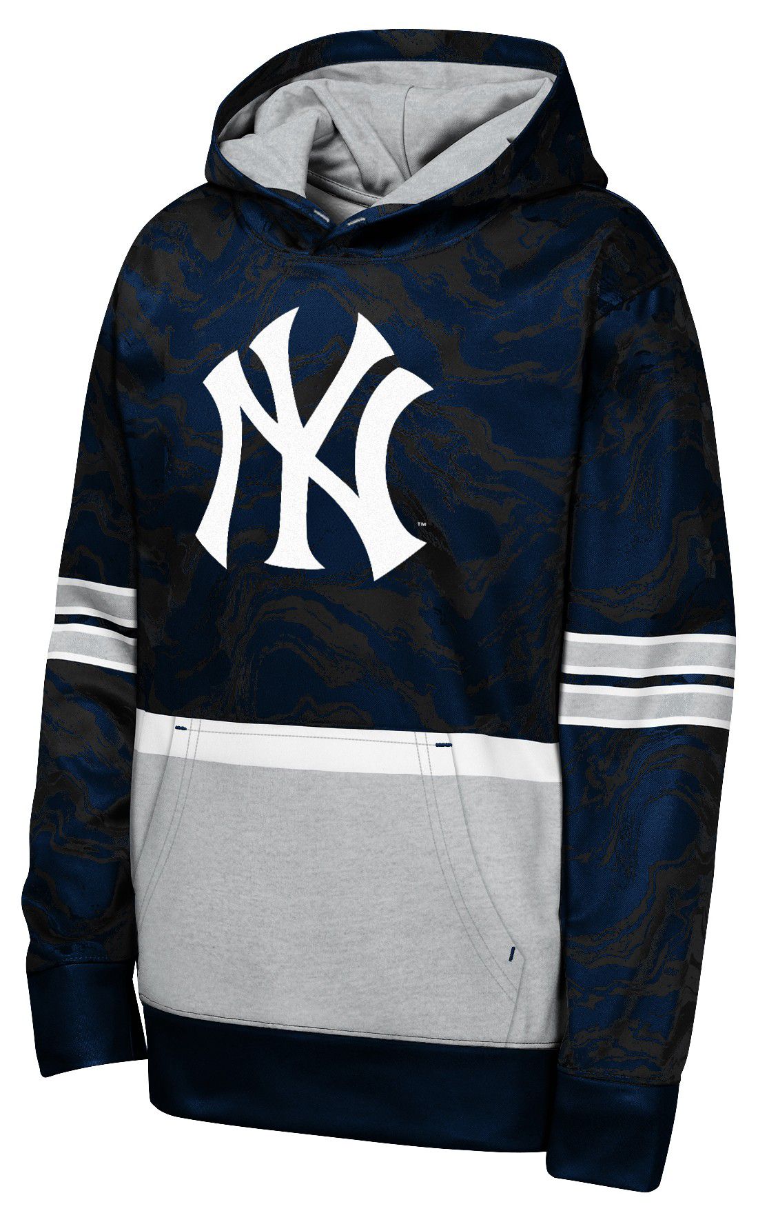 MLB Team Apparel Boys' New York Yankees Navy Ball Fleece Hoodie