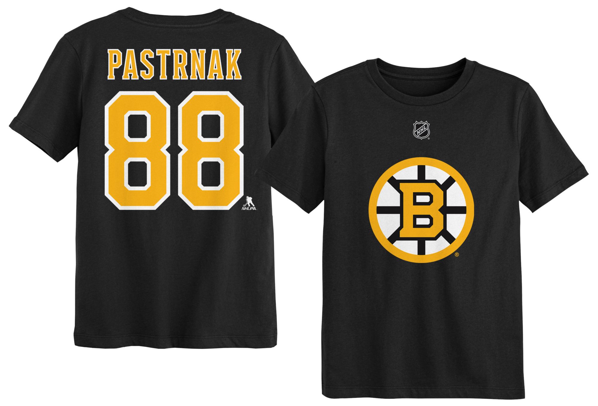 NHL Boys' Boston Bruins David Pastrnak #88 Black T-Shirt