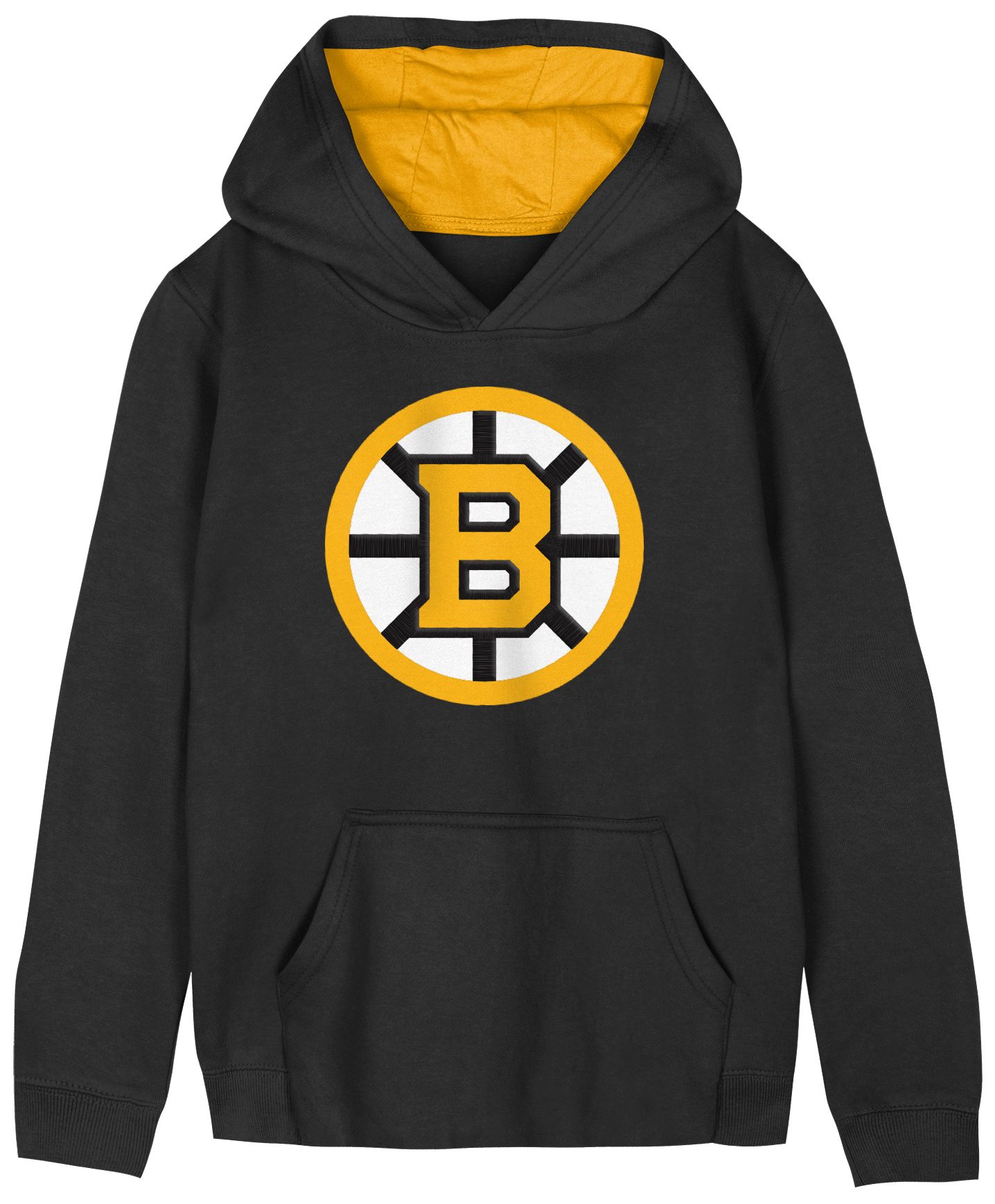 NHL Team Apparel Boys' Boston Bruins Black Primary Logo Pullover Hoodie