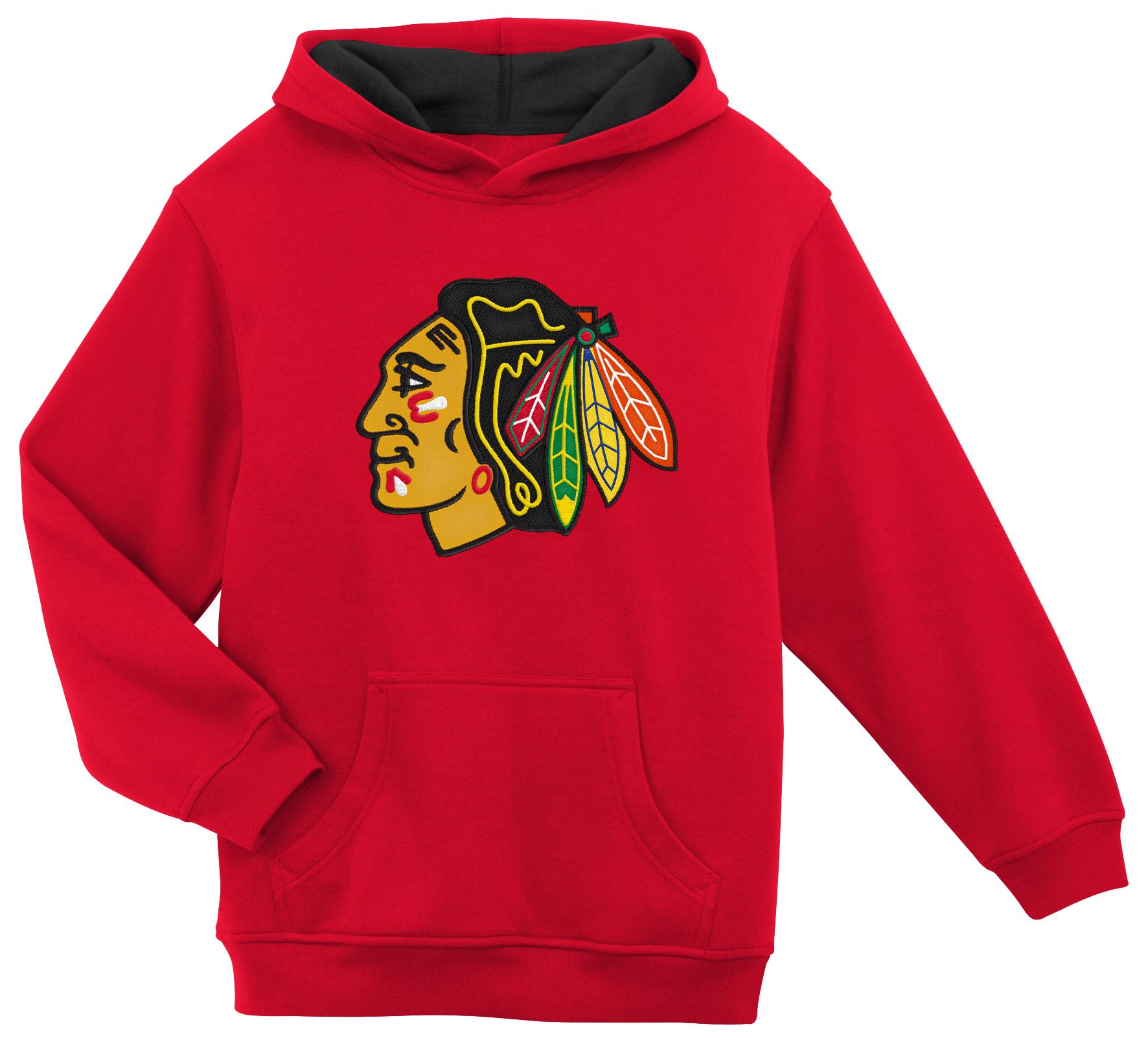 NHL Team Apparel Boys' Chicago Blackhawks Red Primary Home Pullover Hoodie