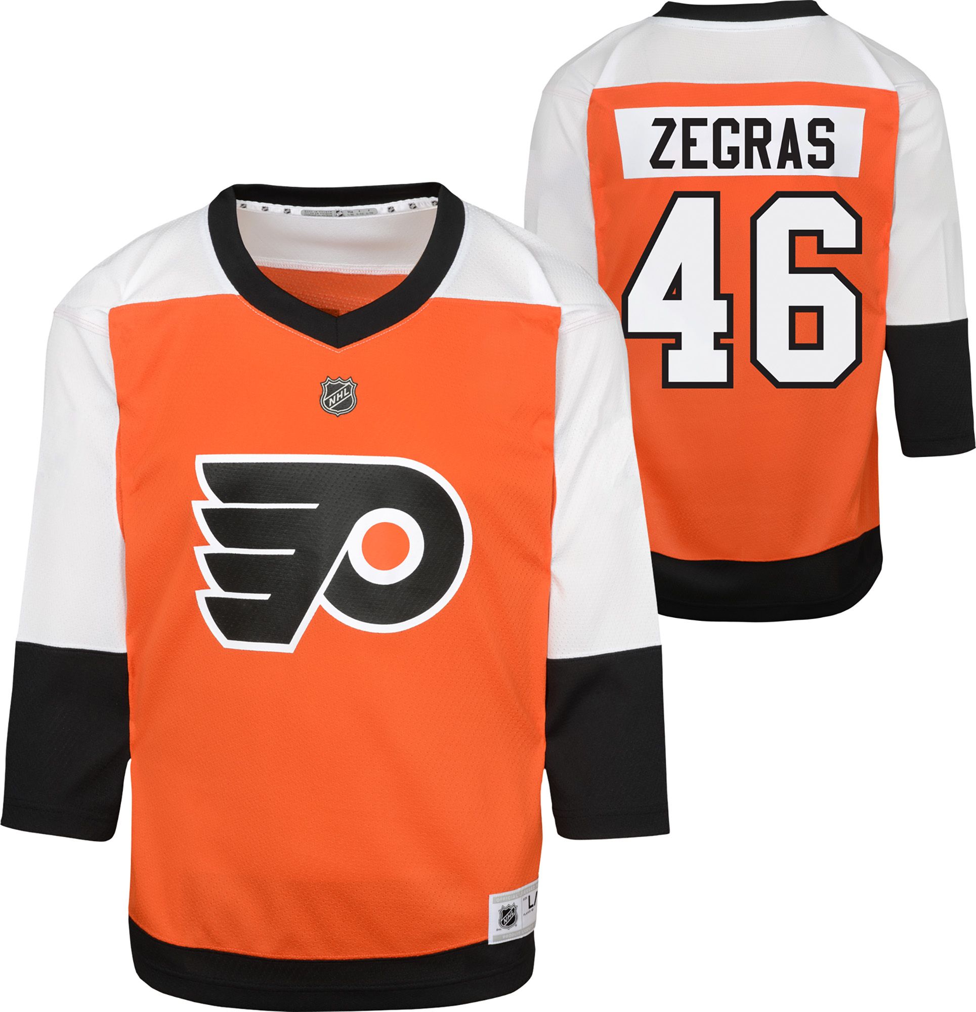 NHL Boys' Philadelphia Flyers Trevor Zegras #46 Orange Home Replica Jersey
