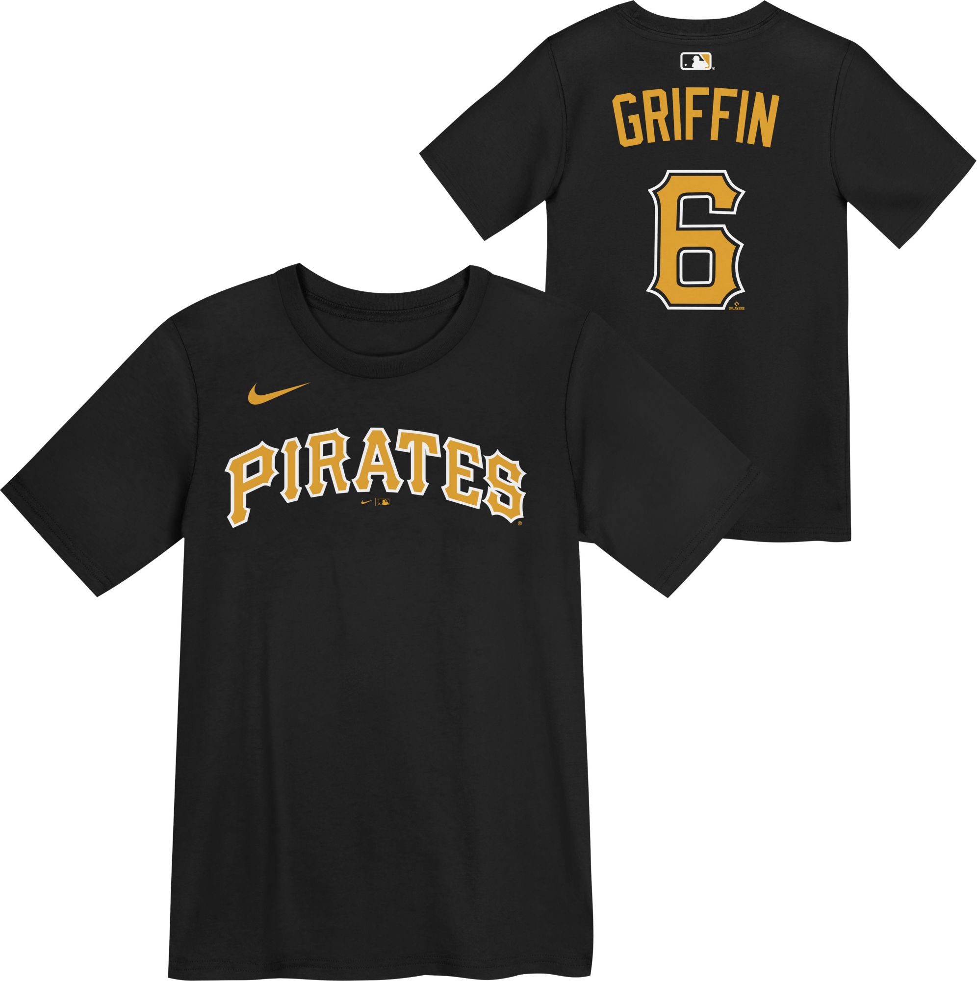 MLB Team Apparel Little Kids' Pittsburgh Pirates Konnor Griffin #6 Home Black T-Shirt
