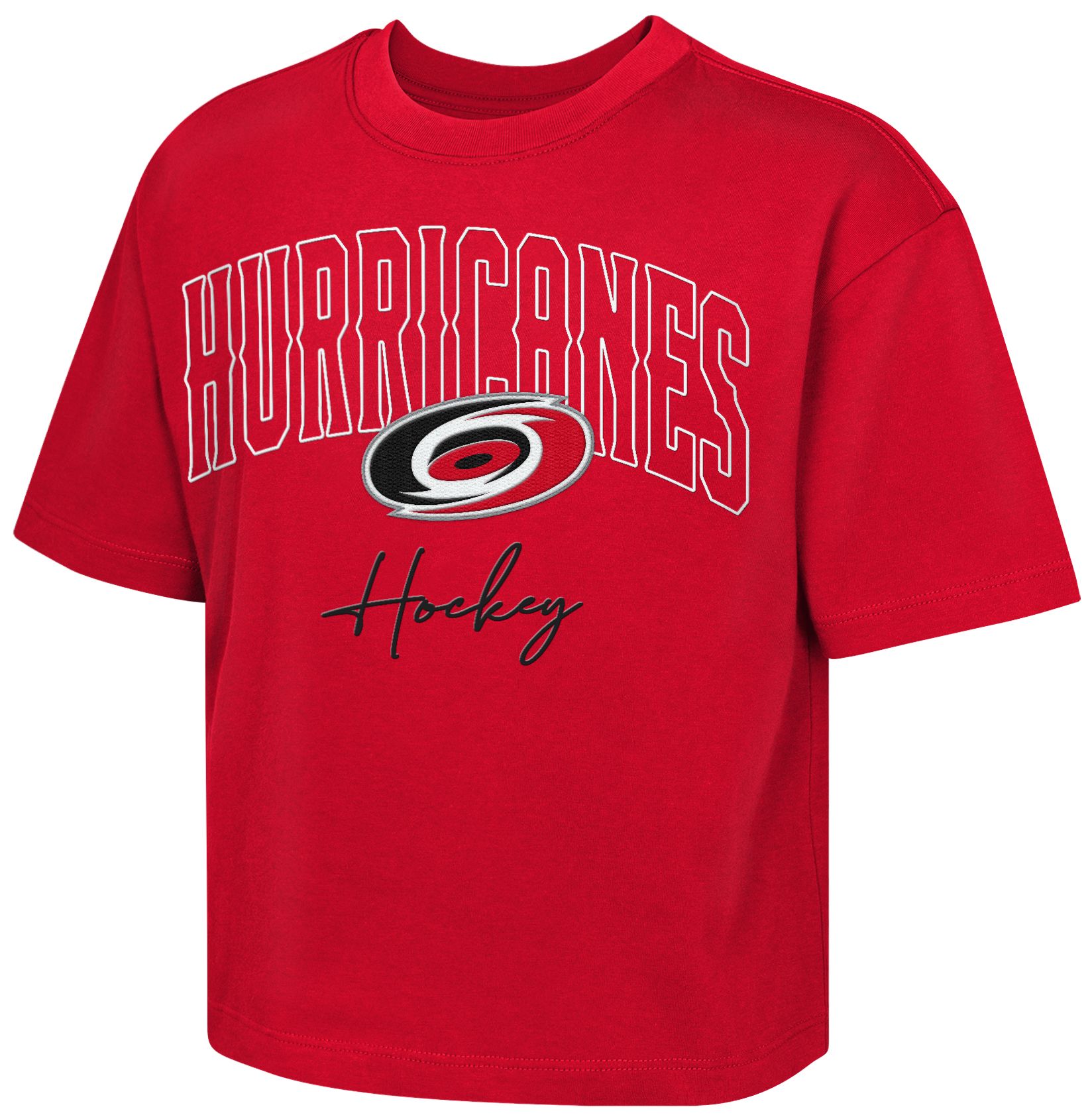 NHL Girls' Carolina Hurricanes Red Embro Drip Boxy T-Shirt