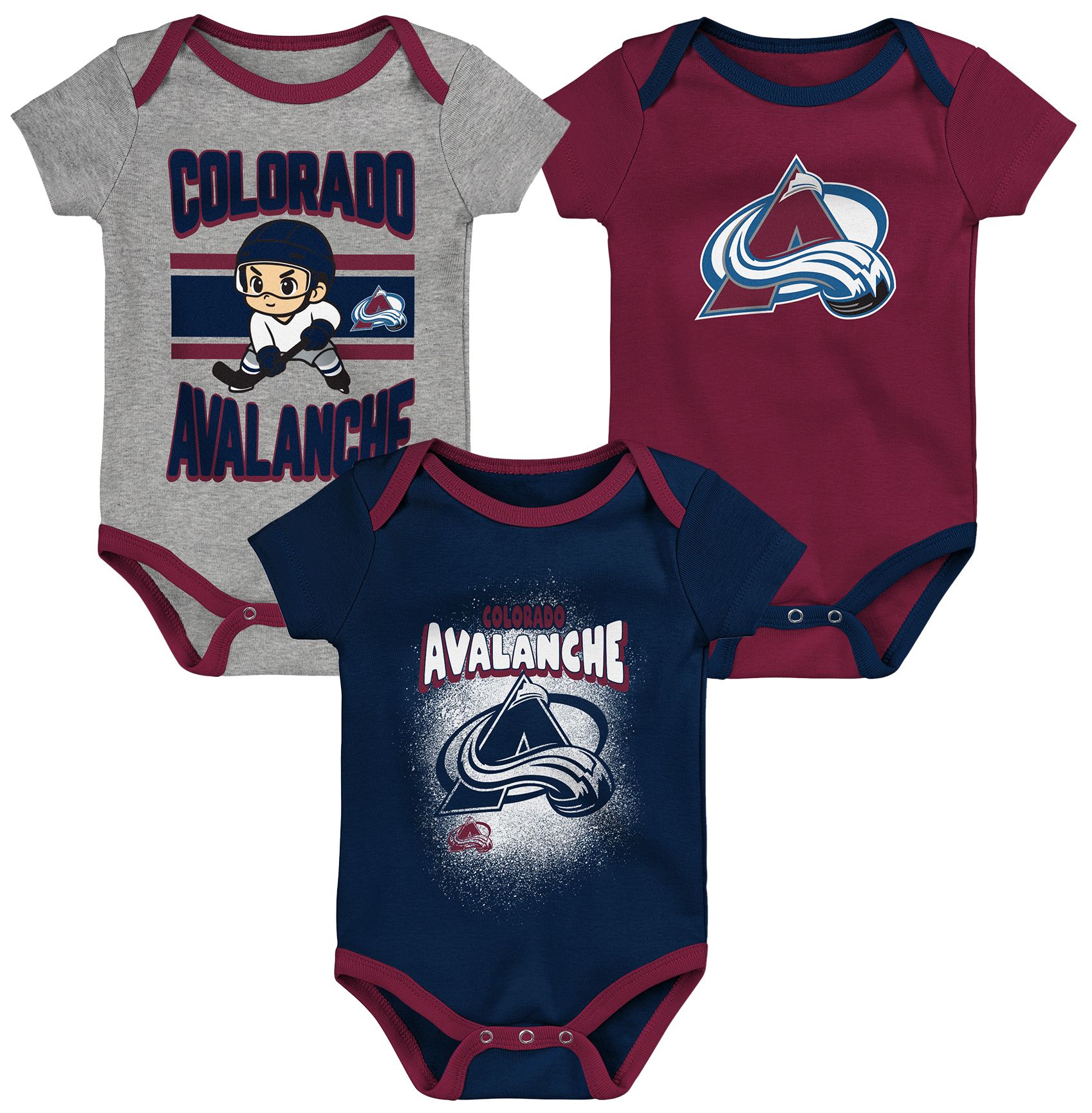 NHL Colorado Avalanche Chill on the Ice Onesie 3 Pack