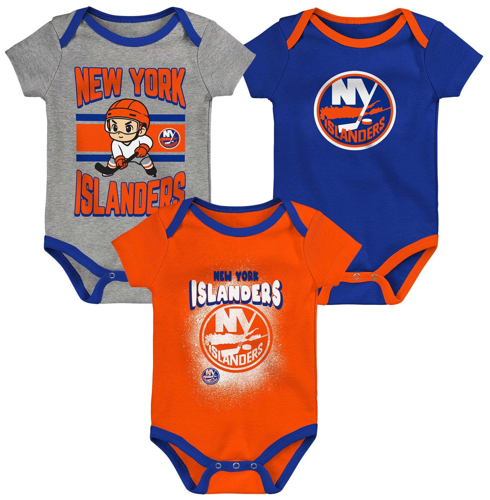NHL New York Islanders Chill on the Ice Onesie 3 Pack, Boys', 6-12M