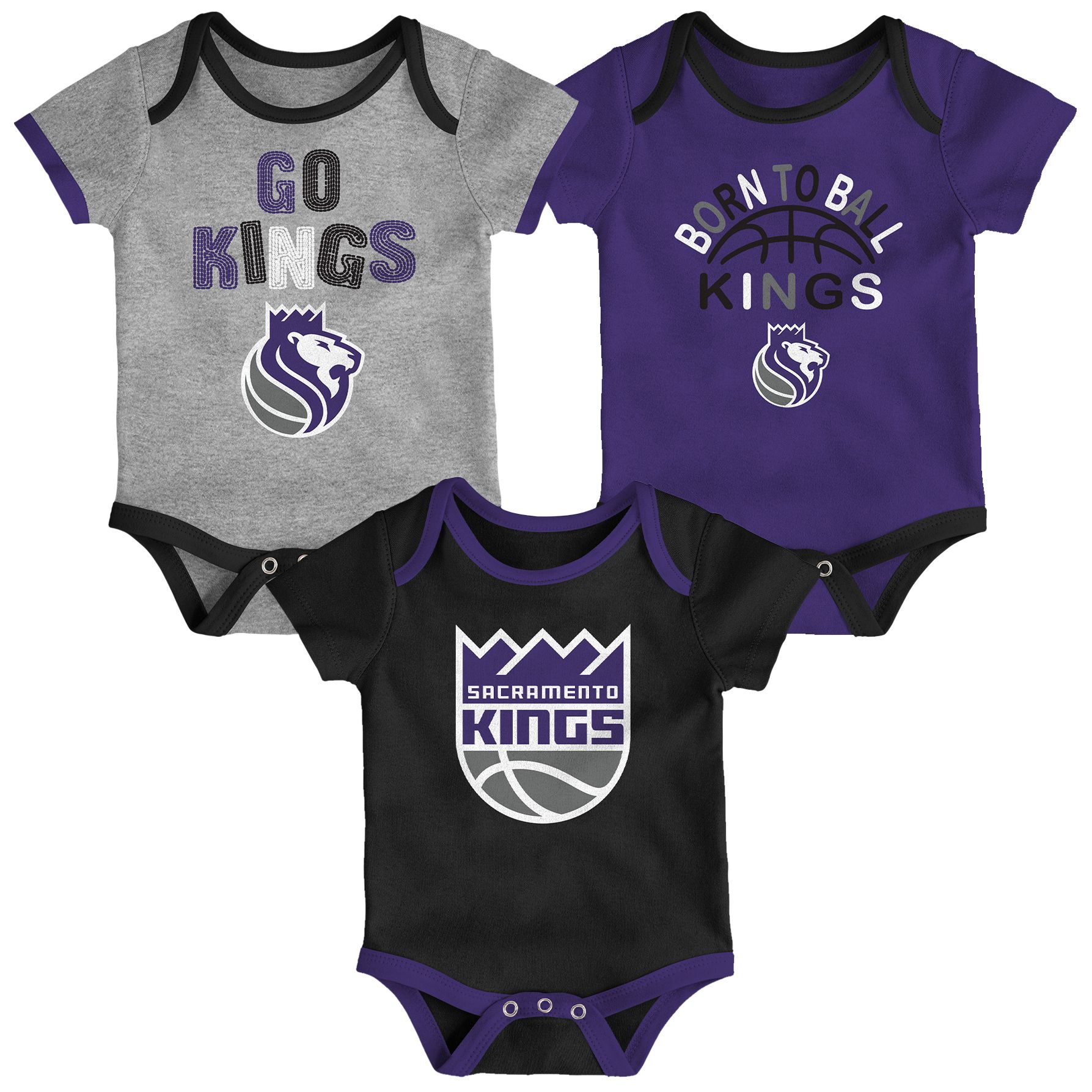 NBA Infant Sacramento Kings 3-Piece Creeper Set