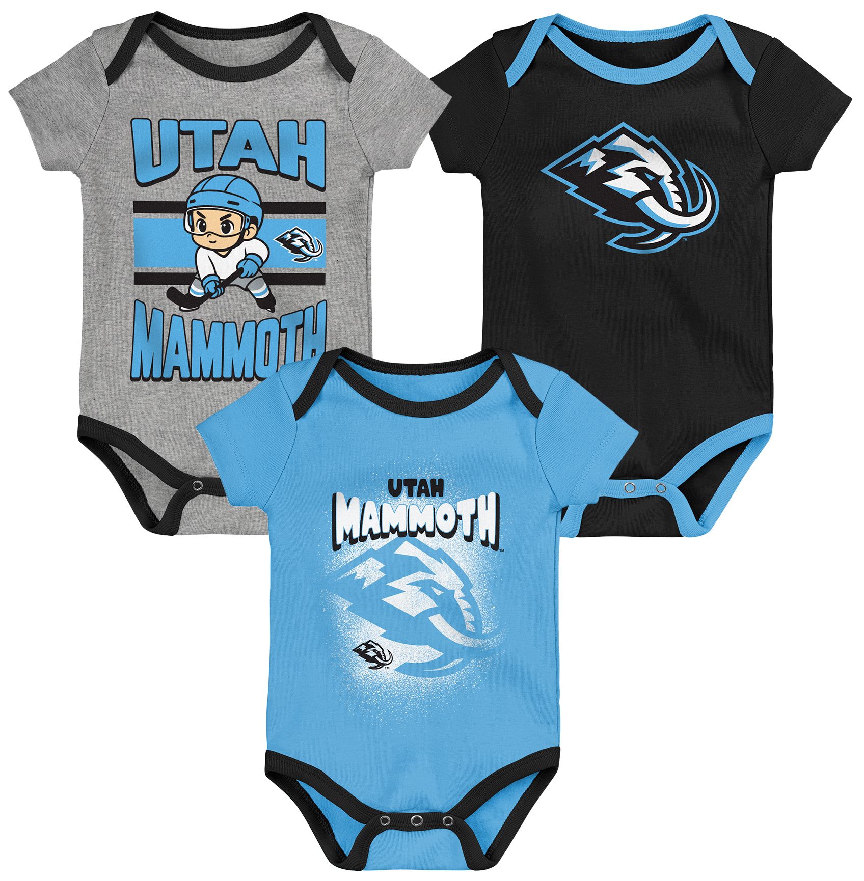 NHL Utah Mammoth Chill on the Ice Onesie 3 Pack