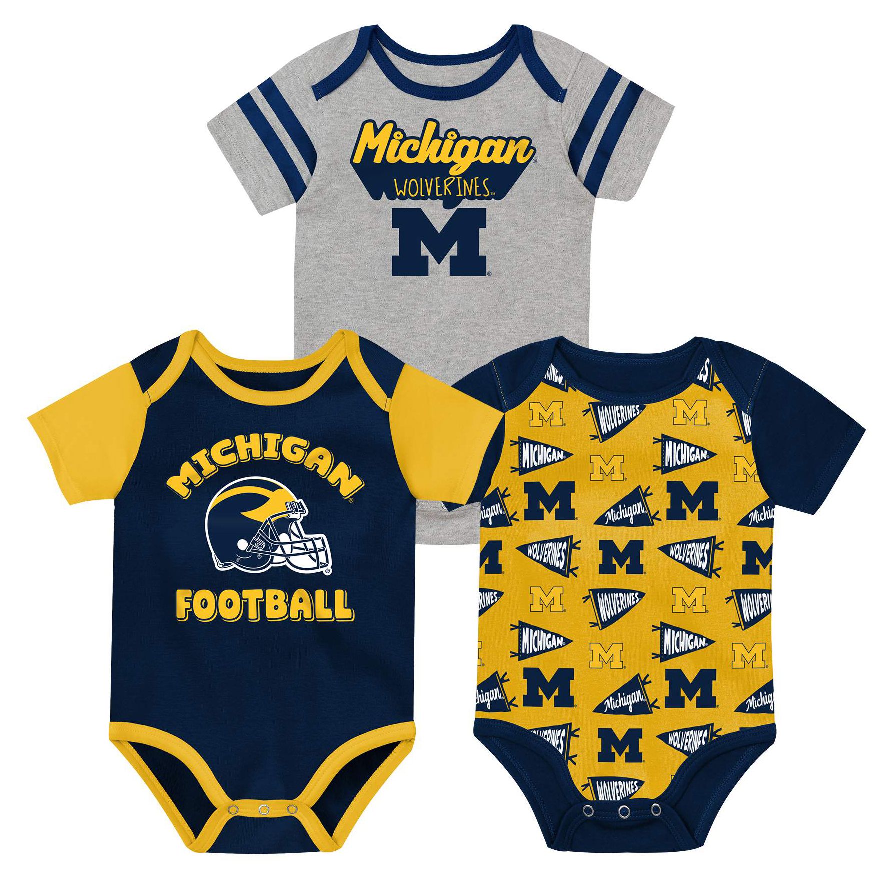 NCAA Infant Michigan Wolverines Navy Star Player Set