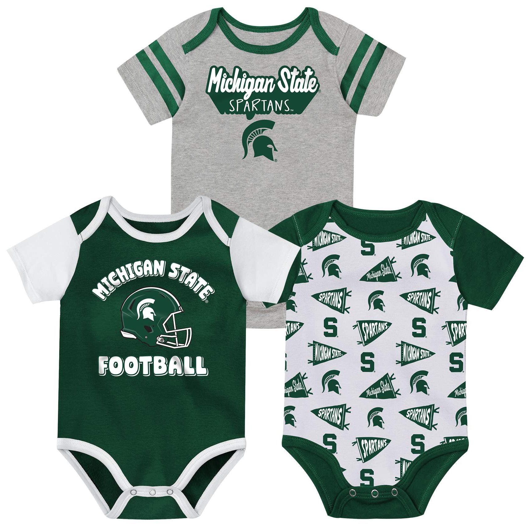 NCAA Infant Michigan State Spartans White Star Player Set