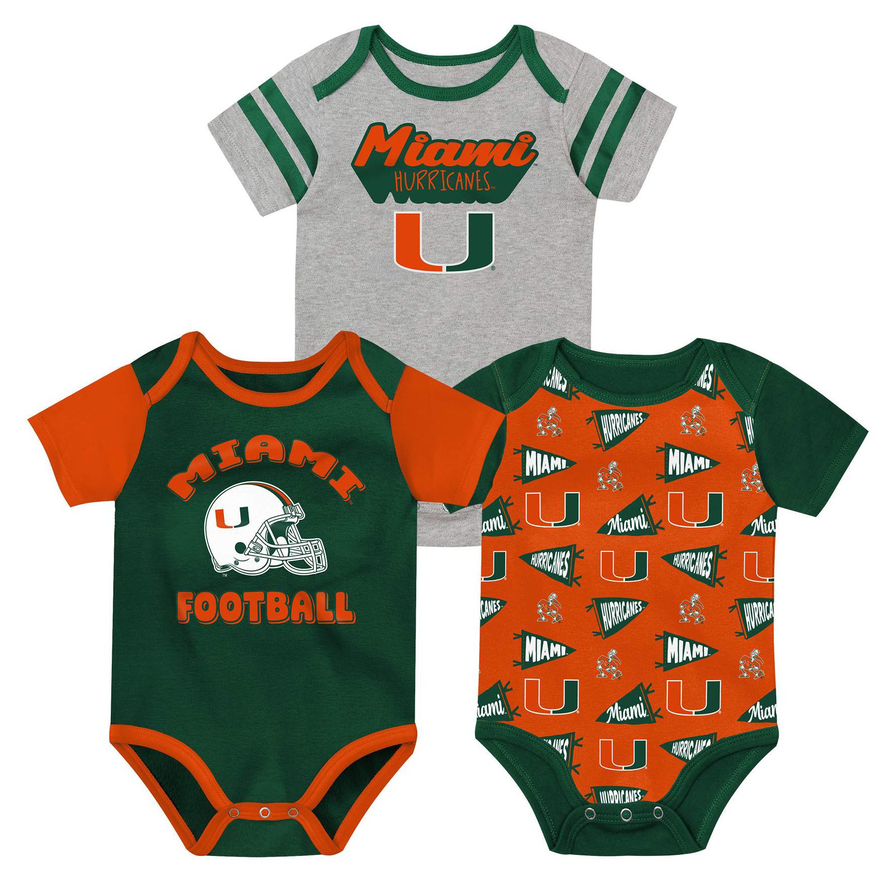 NCAA Infant Miami Hurricanes Orange Star Player Set