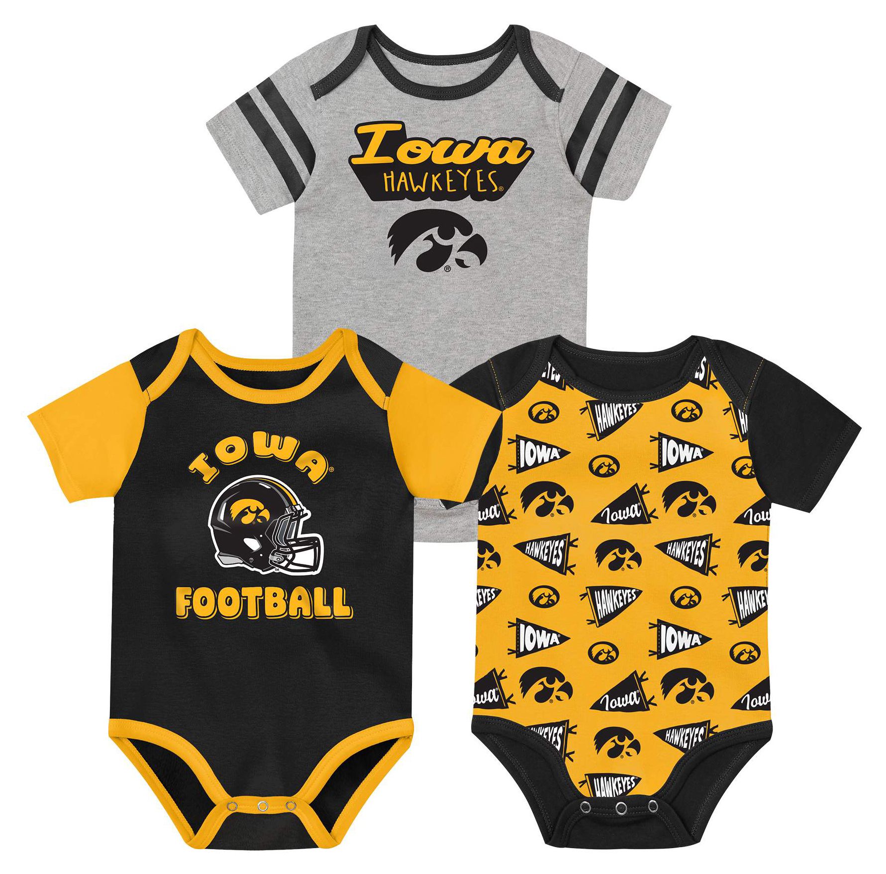 NCAA Infant Iowa Hawkeyes Black Star Player Set