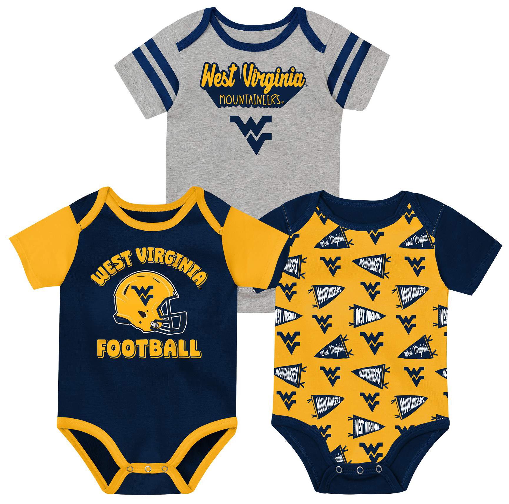 NCAA Infant West Virginia Mountaineers Navy Star Player Set
