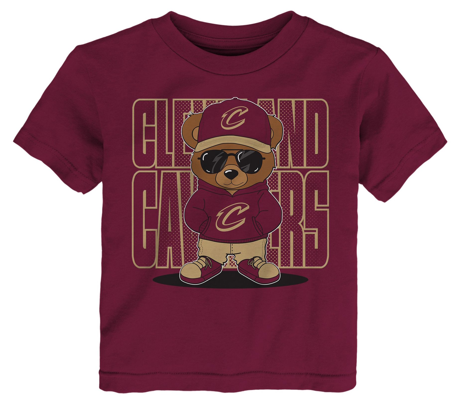NBA Toddler Cleveland Cavaliers Teddy Fan T-Shirt, Boys', 4T, Red