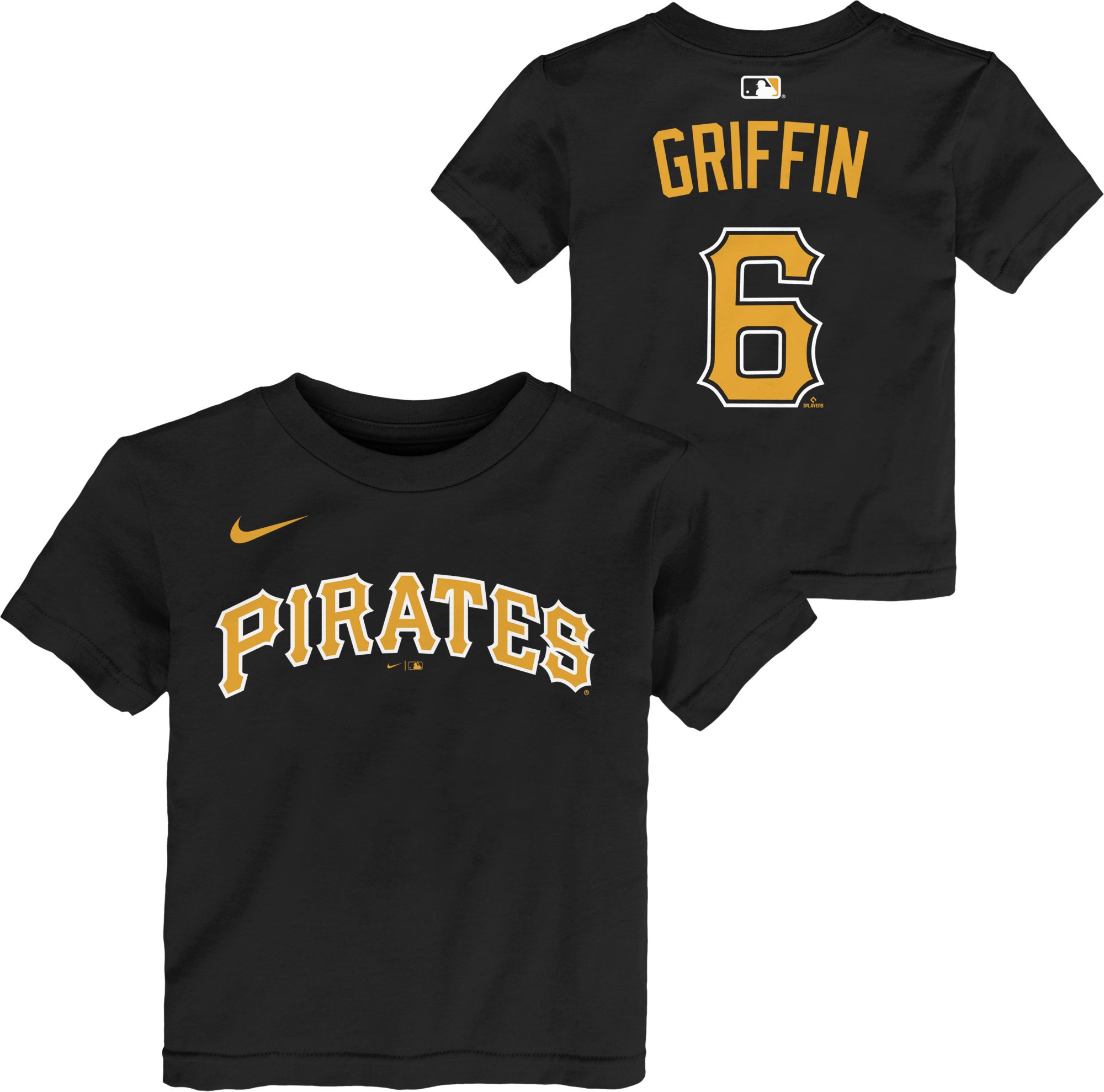 MLB Team Apparel Toddler Pittsburgh Pirates Konnor Griffin #6 Home Black T-Shirt