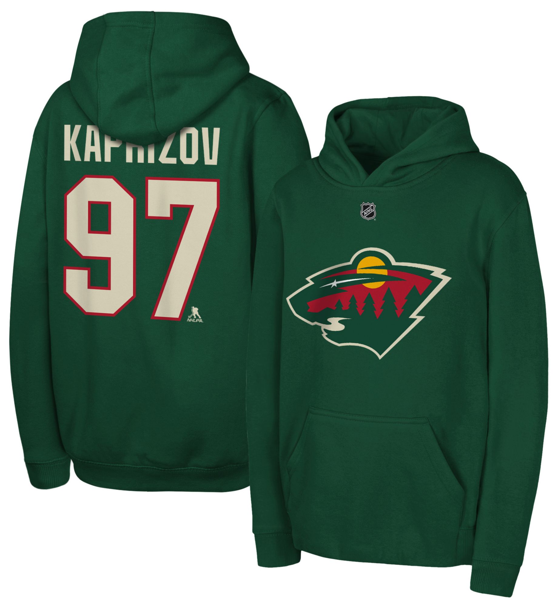 NHL Team Apparel Youth Minnesota Wild Kirill Kaprizov Hoodie