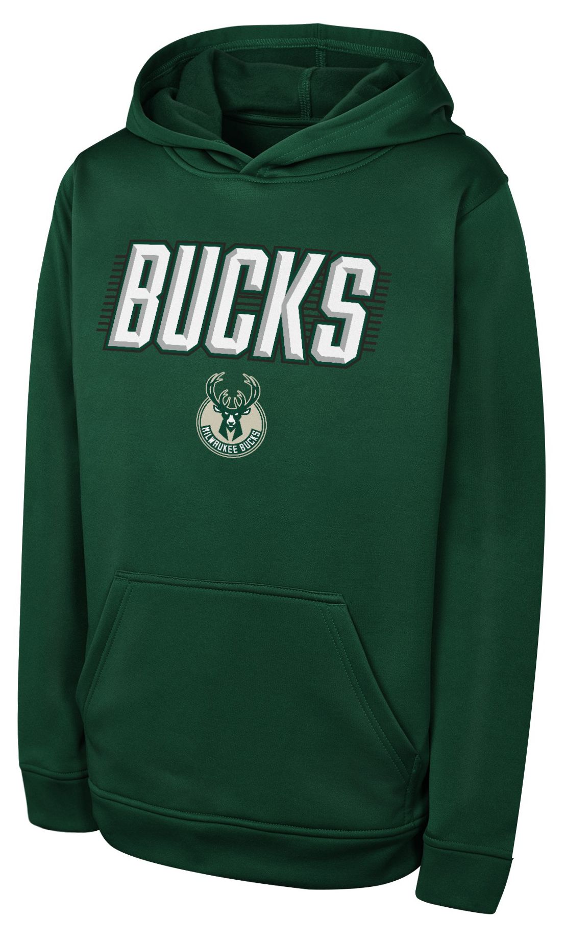 Youth Outerstuff Hunter Green Milwaukee Bucks Sack Party Performance Hoodie