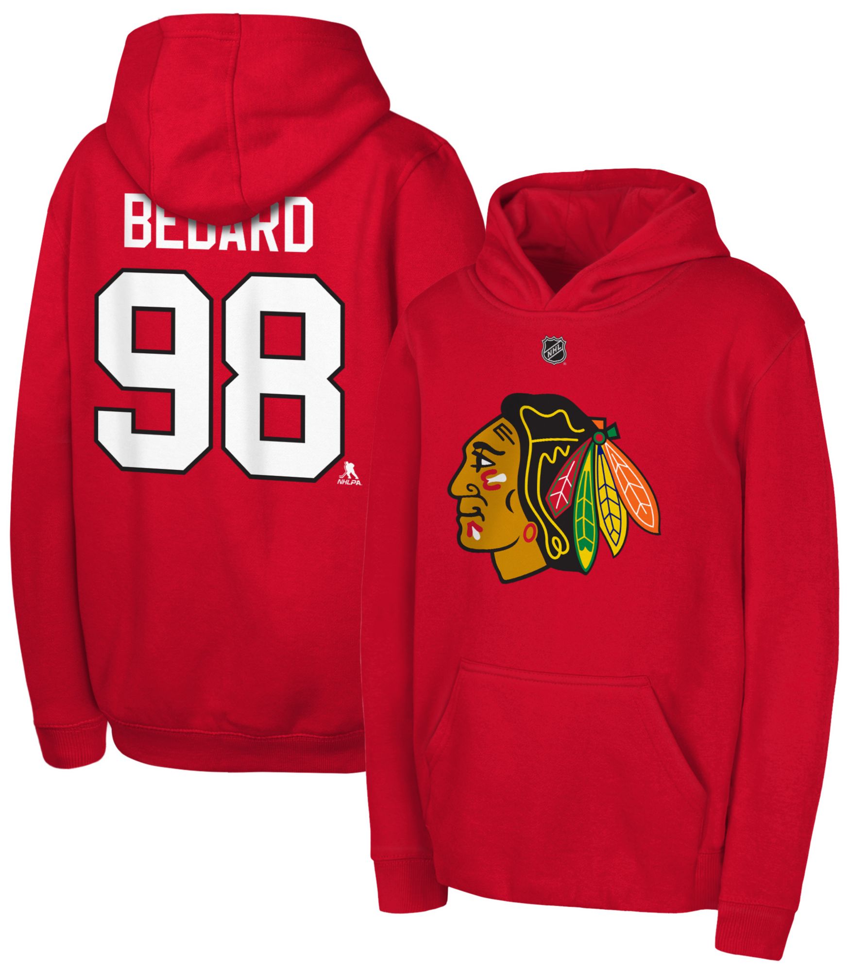 NHL Team Apparel Youth Chicago Blackhawks Connor Bedard Hoodie