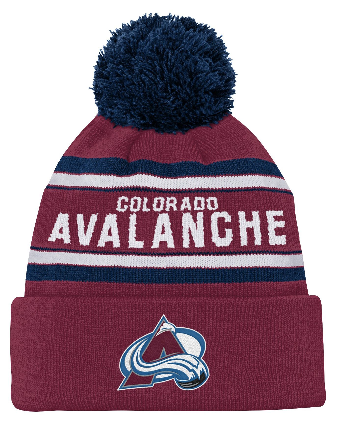 NHL Youth Colorado Avalanche Jacquard Pom Knit Hat