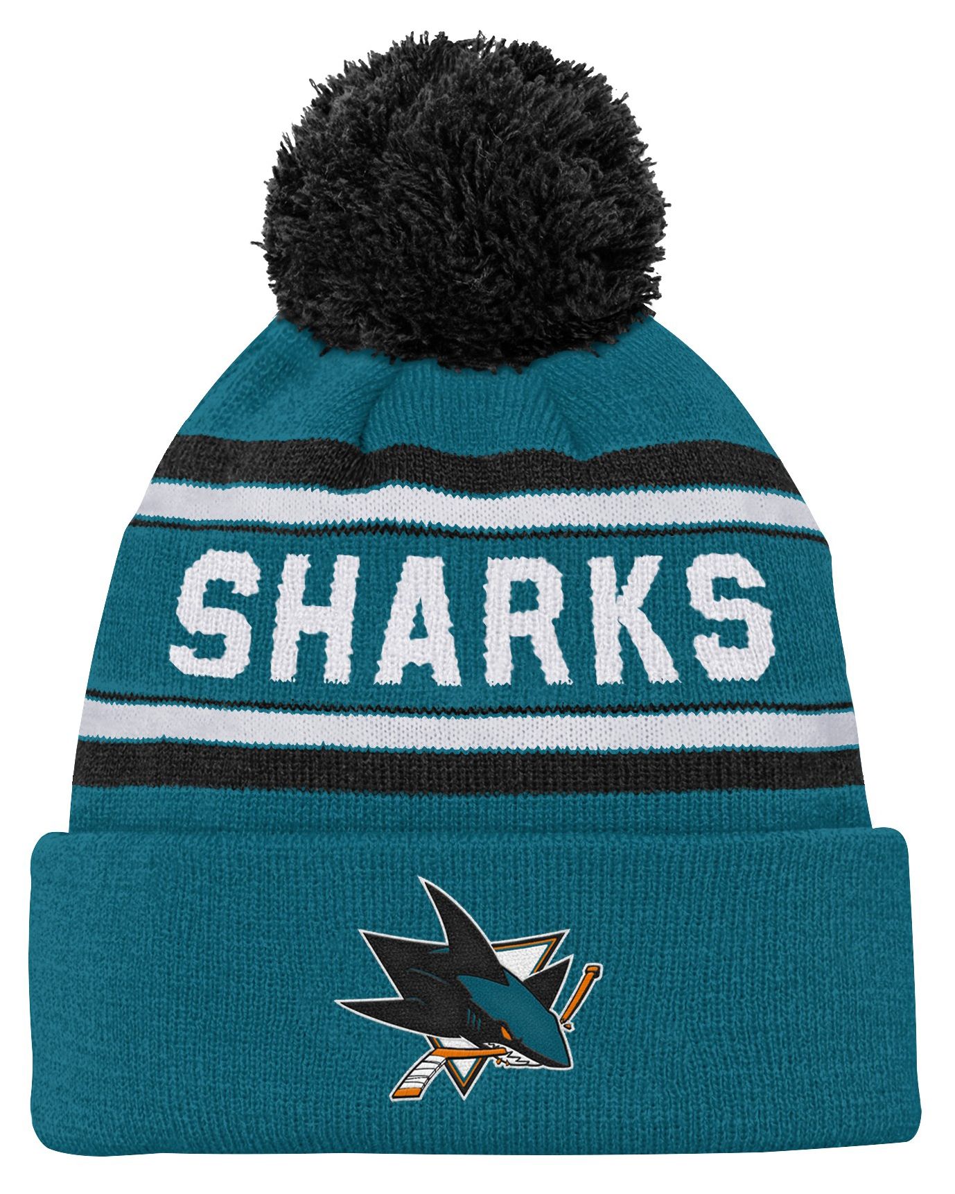 NHL Youth San Jose Sharks Jacquard Pom Knit Hat