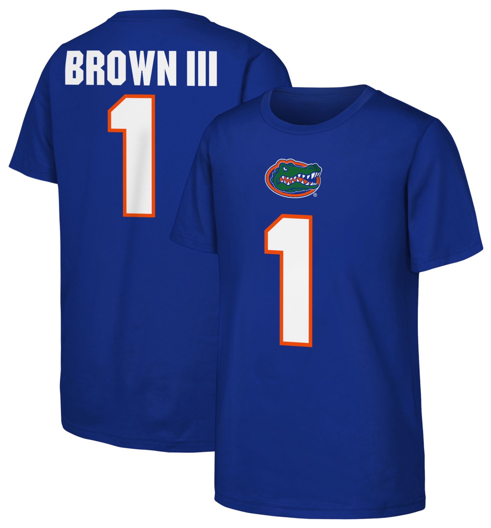 NCAA Youth Florida Gators Royal Vernell Brown III #1 T-Shirt