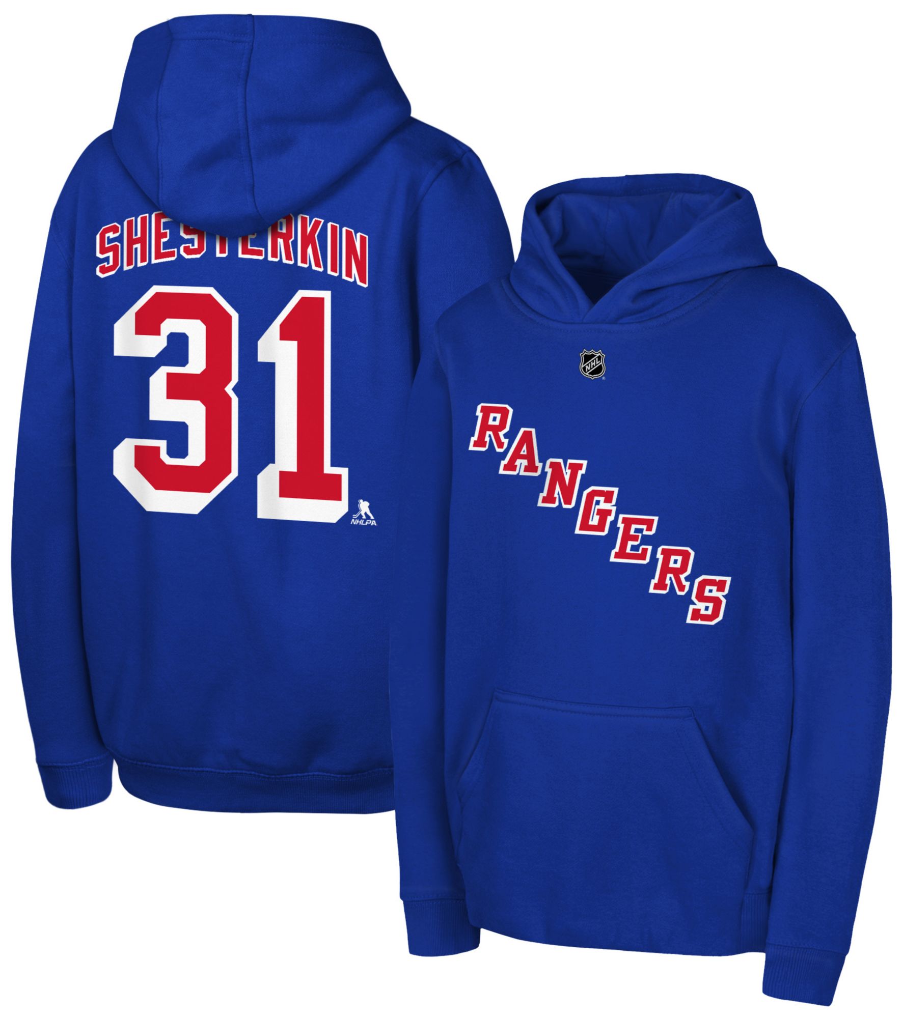 NHL Team Apparel Youth New York Rangers Igor Shesterkin Hoodie