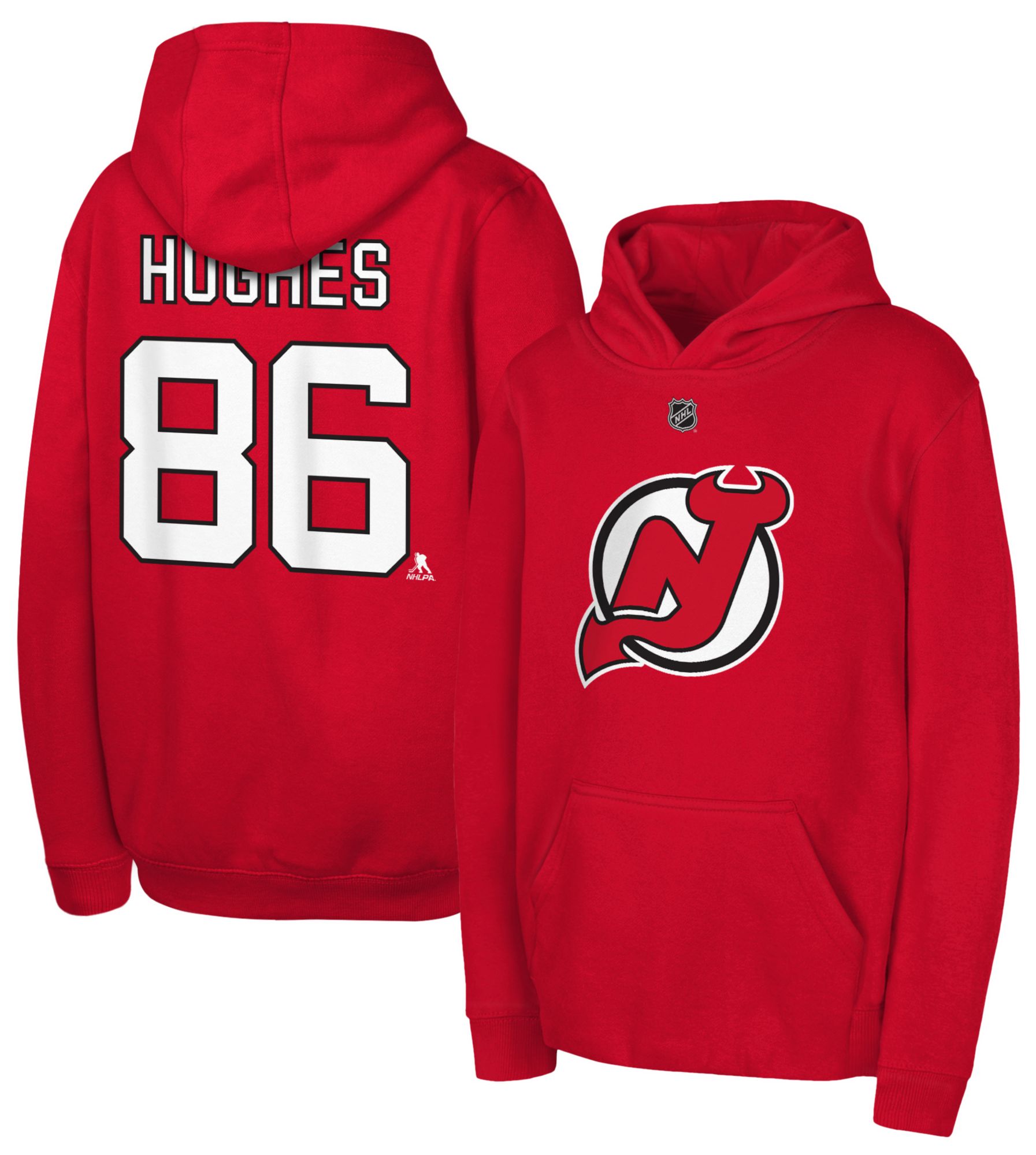 NHL Team Apparel Youth New Jersey Devils Jack Hughes Hoodie
