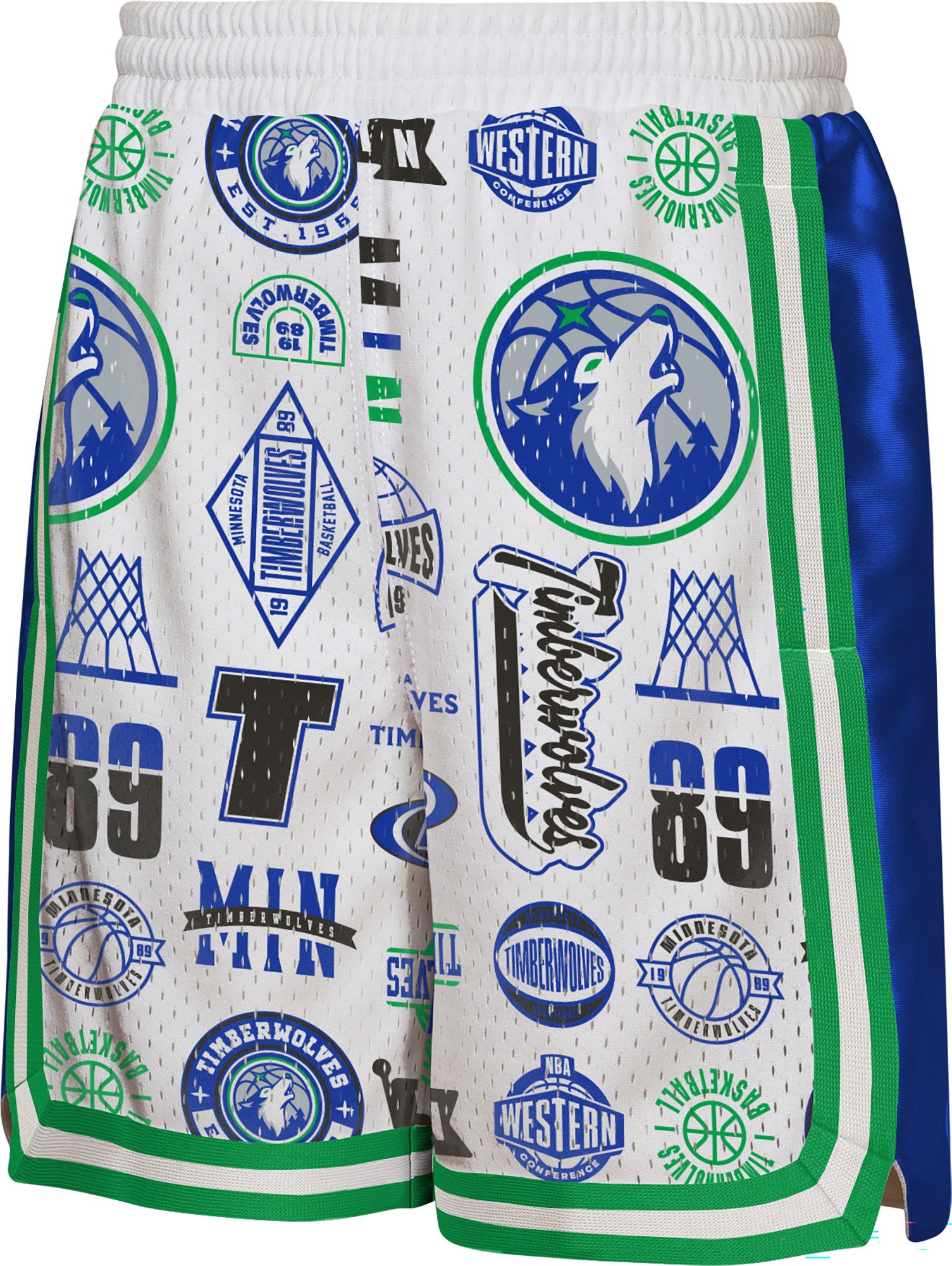 NBA Minnesota Timberwolves Youth Box Horizontal All-Over Print Shorts, Medium, White