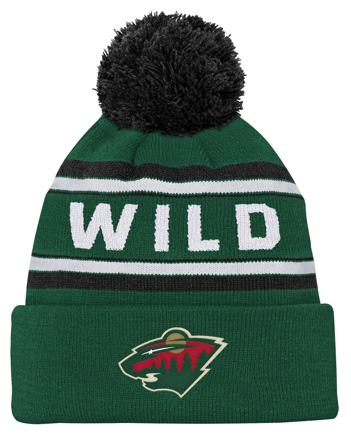 NHL Youth Minnesota Wild Jacquard Pom Knit Hat
