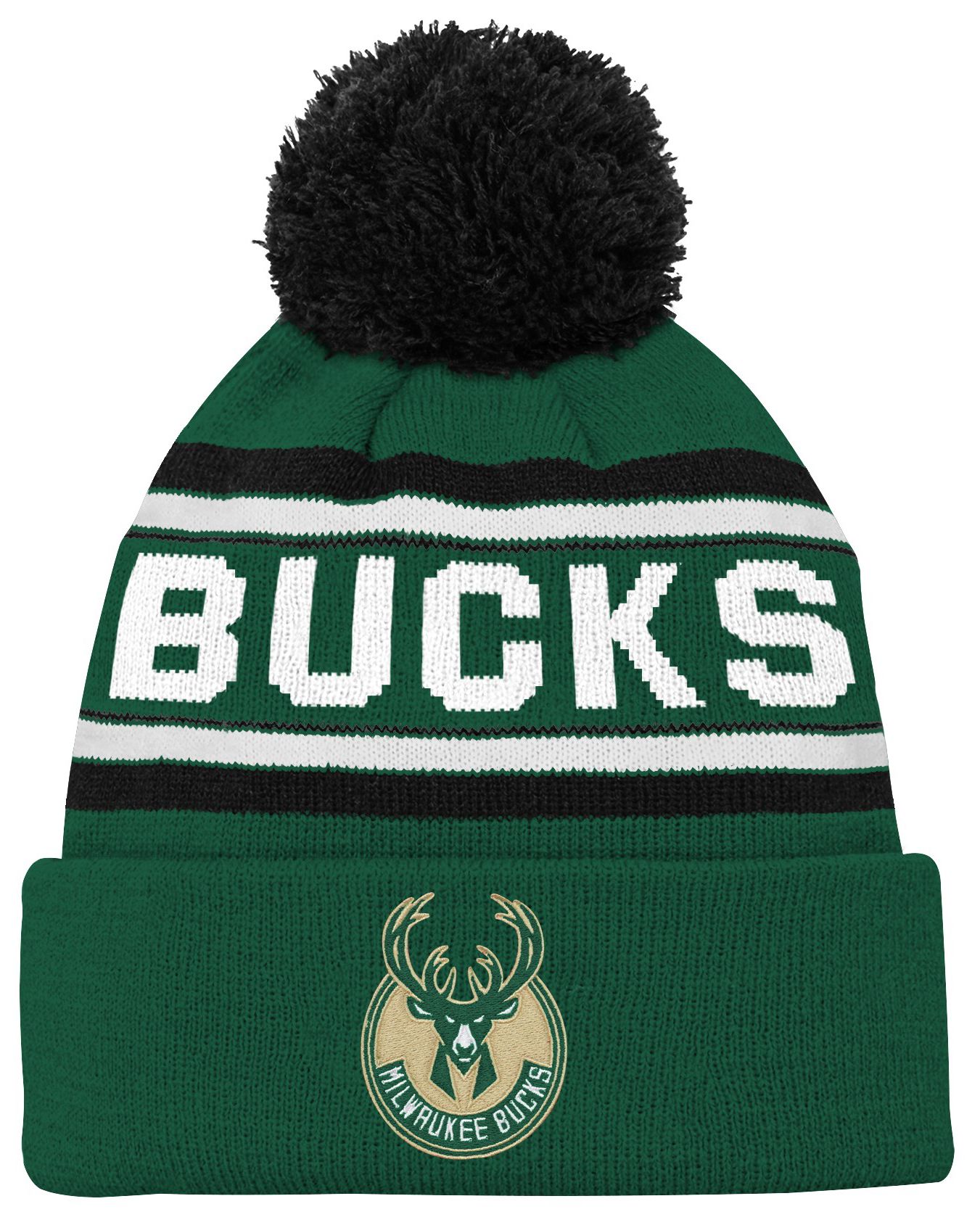 NBA Youth Milwaukee Bucks Jacquard Cuff Knit Hat