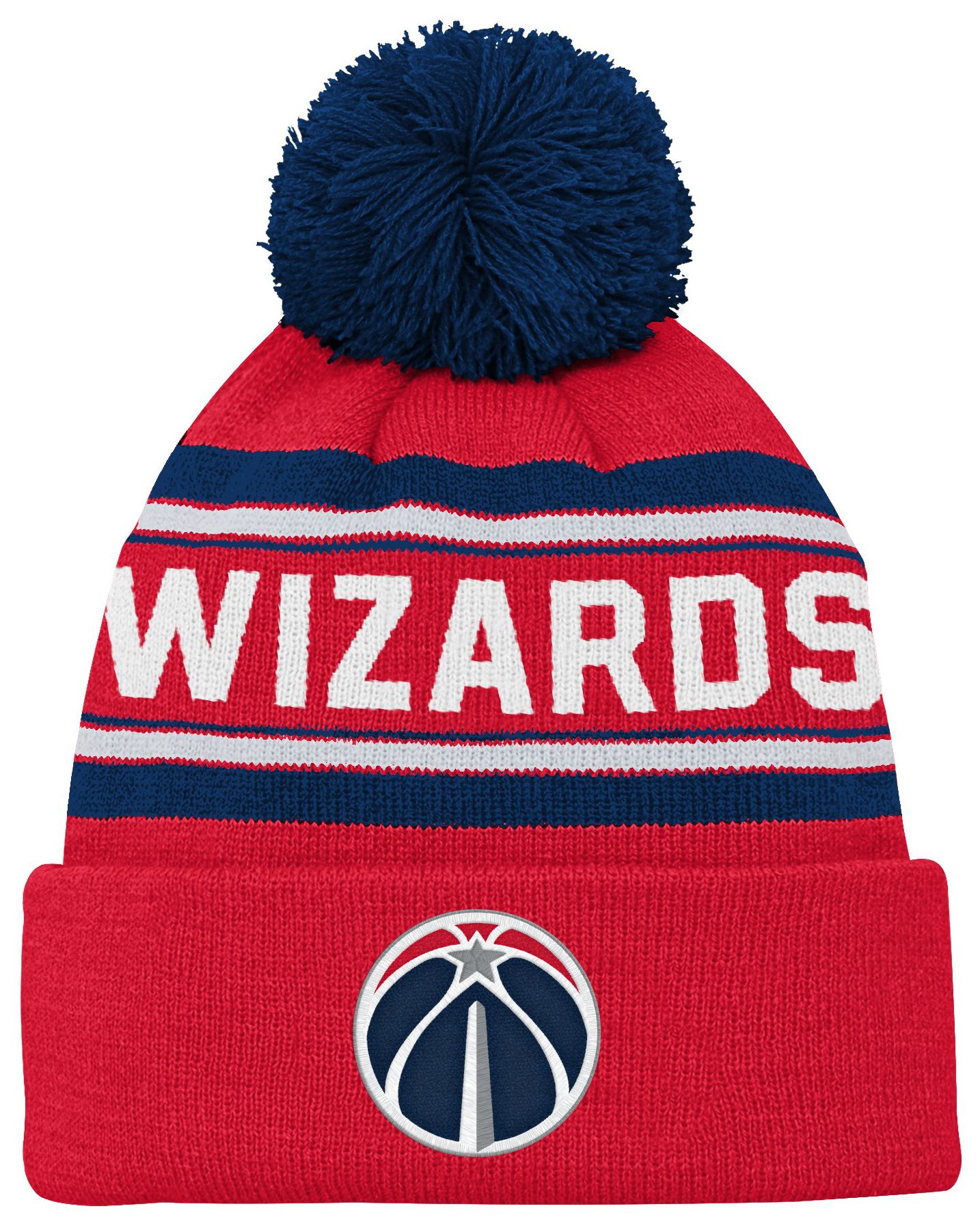 Youth Outerstuff  Red Washington Wizards Backboard Jacquard Cuffed Knit Hat with Pom